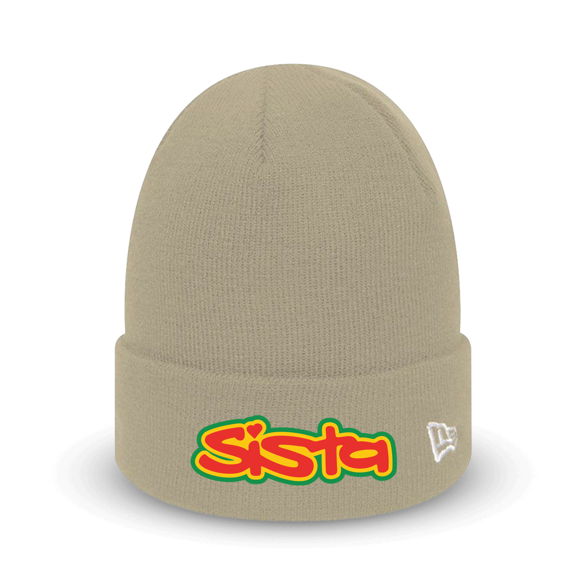 EXCLUSIVE SISTA embroidered script X New Era beanie – Rave inspired 90s streetwear, retro fashion from Have a nice day london store