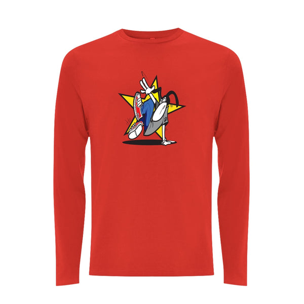 Funky dog Dog Star Front Print Long Sleev – Rave inspired 90s streetwear, retro fashion from Have a nice day london store