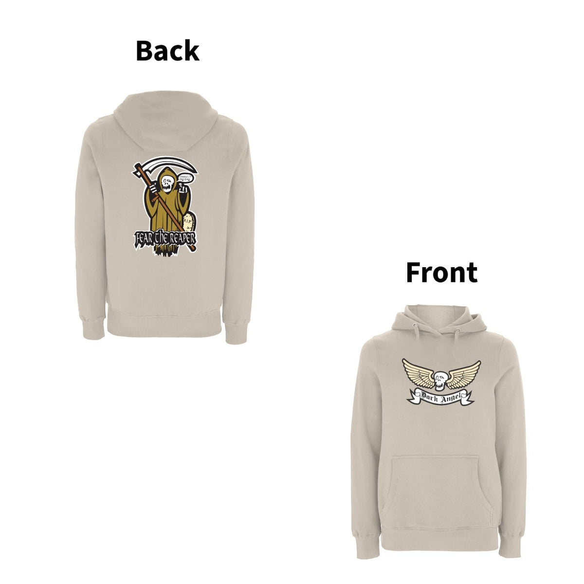 BTKA Fear The Reaper front & back print Logo Hoodie – Rave inspired 90s streetwear, retro fashion from Have a nice day london store