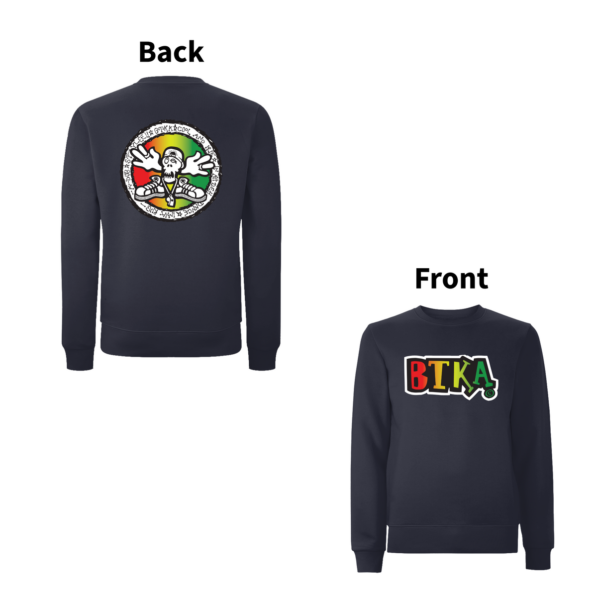 BTKA - COOL and IRIE Front and Back Print Sweatshirt – Rave inspired 90s streetwear, retro fashion from Have a nice day london store