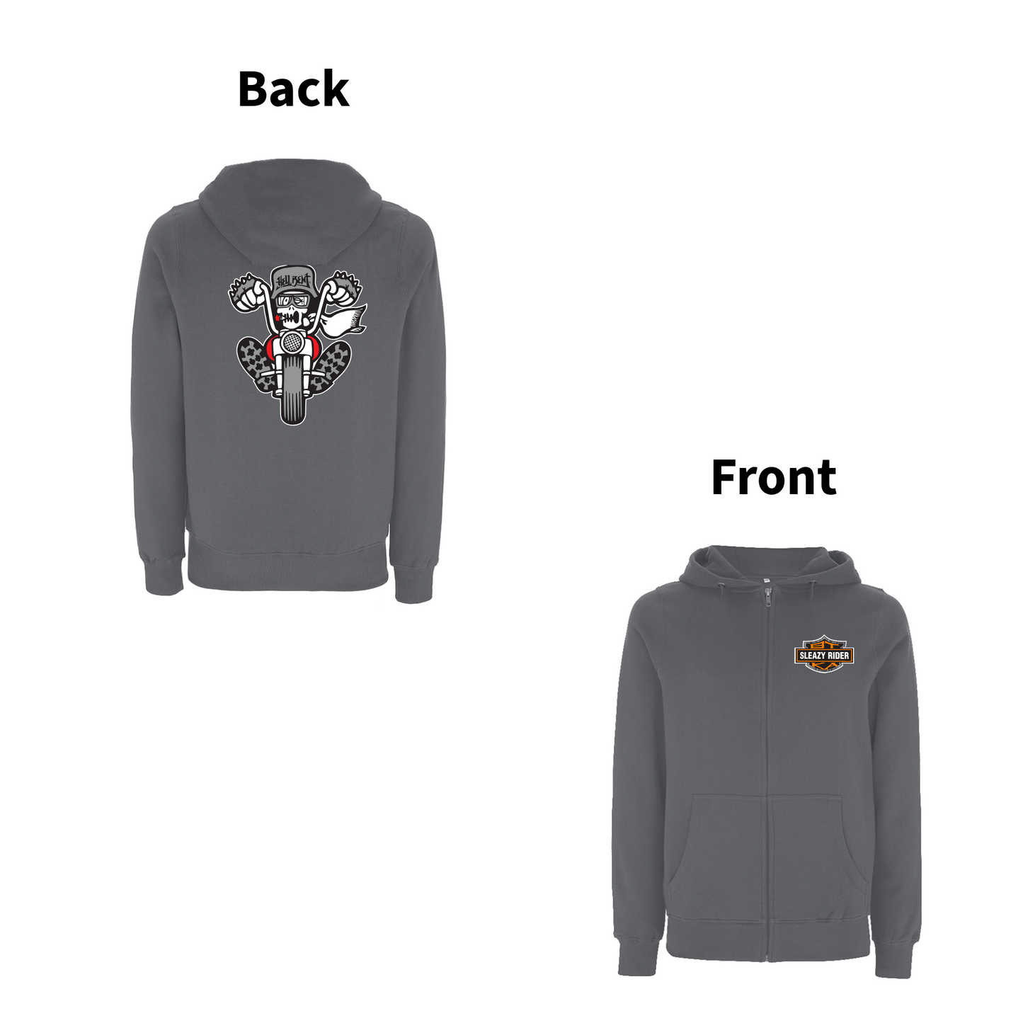 BTKA - SLEAZY RIDER Front and Back Print Zip Hood