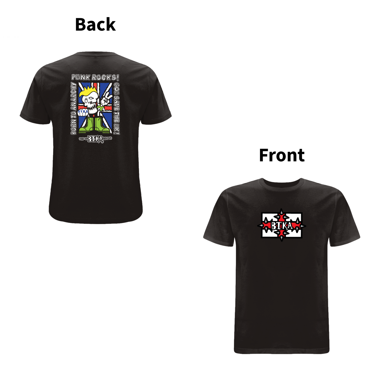 BTKA - PUNK ROCKS 90's Classic Front & Back Print Logo T-shirt