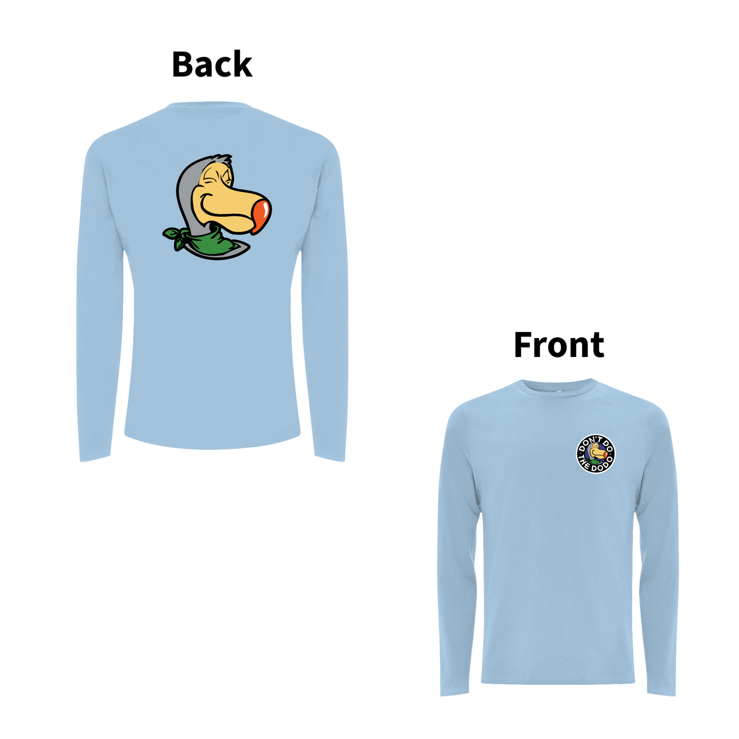 DON'T DO THE DODO - CREST Front and Back Print Longsleeve T-shirt
