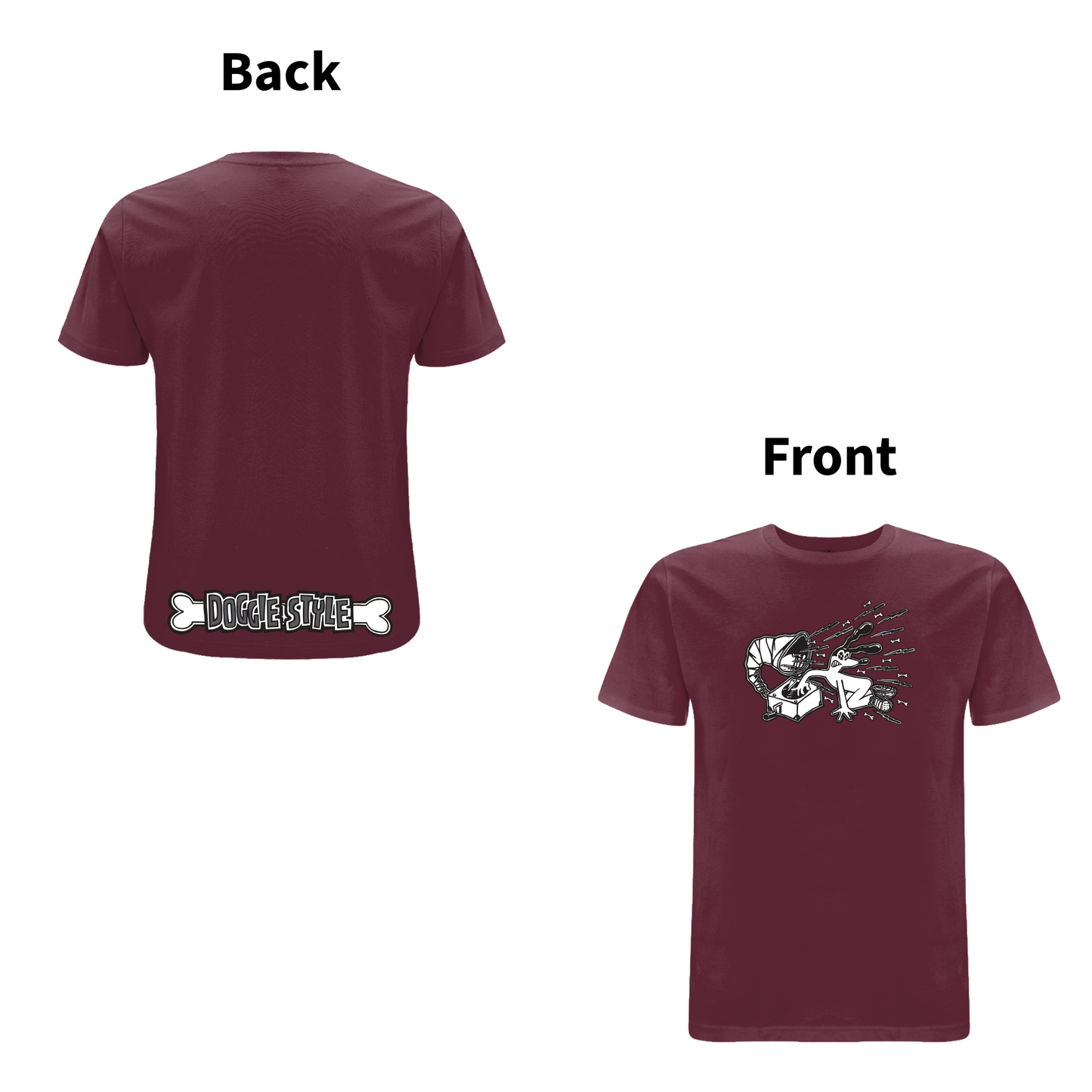 FUNKY DOG - DOGGIE STYLE - Front and Back Print T-shirt