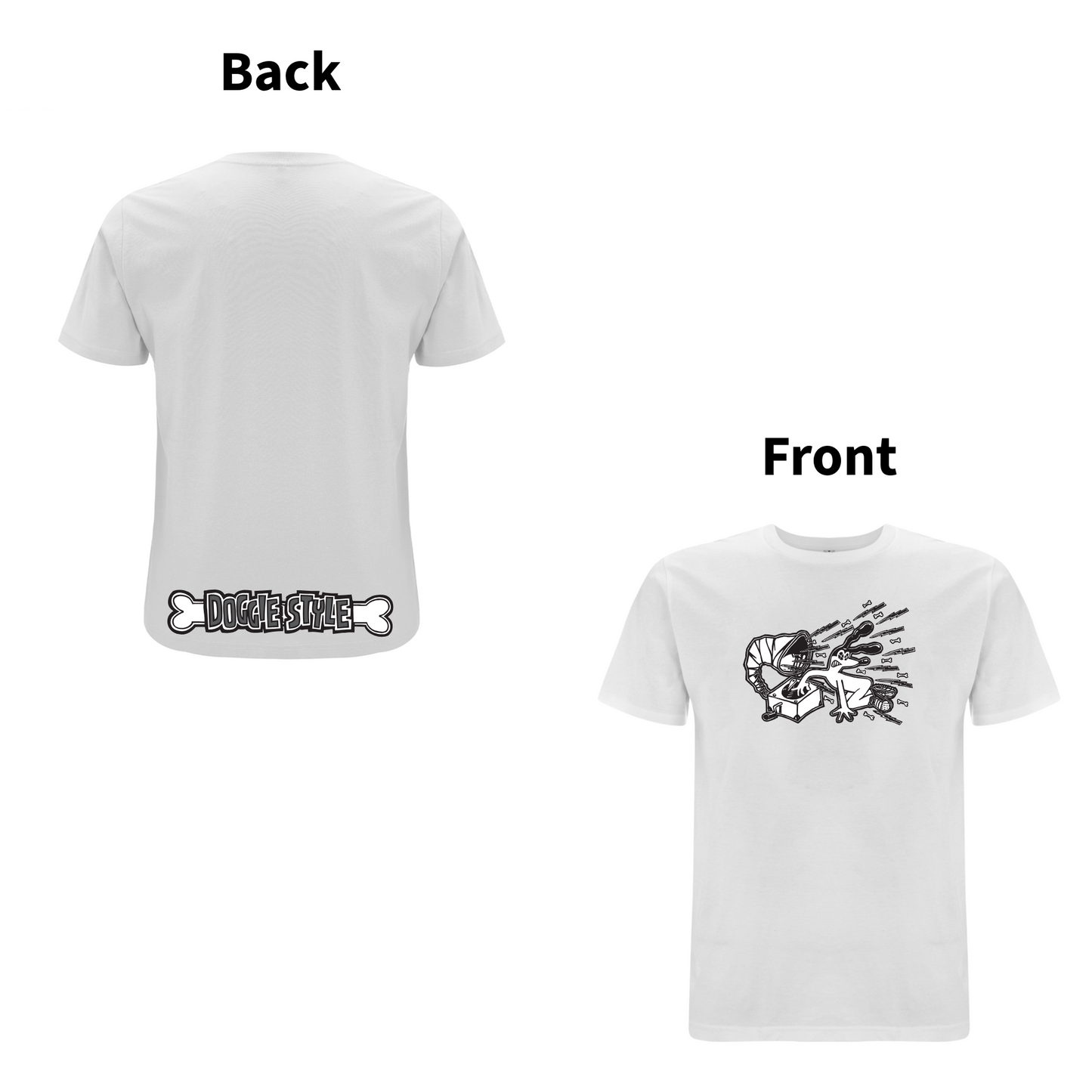 FUNKY DOG - DOGGIE STYLE - Front and Back Print T-shirt