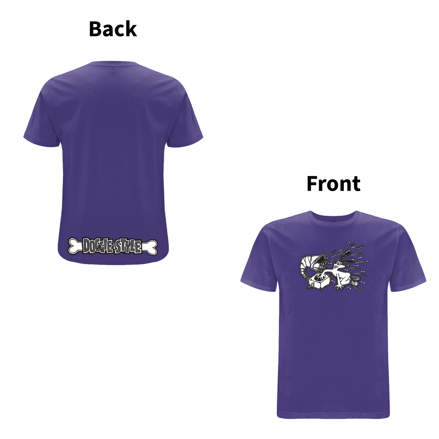 FUNKY DOG - DOGGIE STYLE - Front and Back Print T-shirt