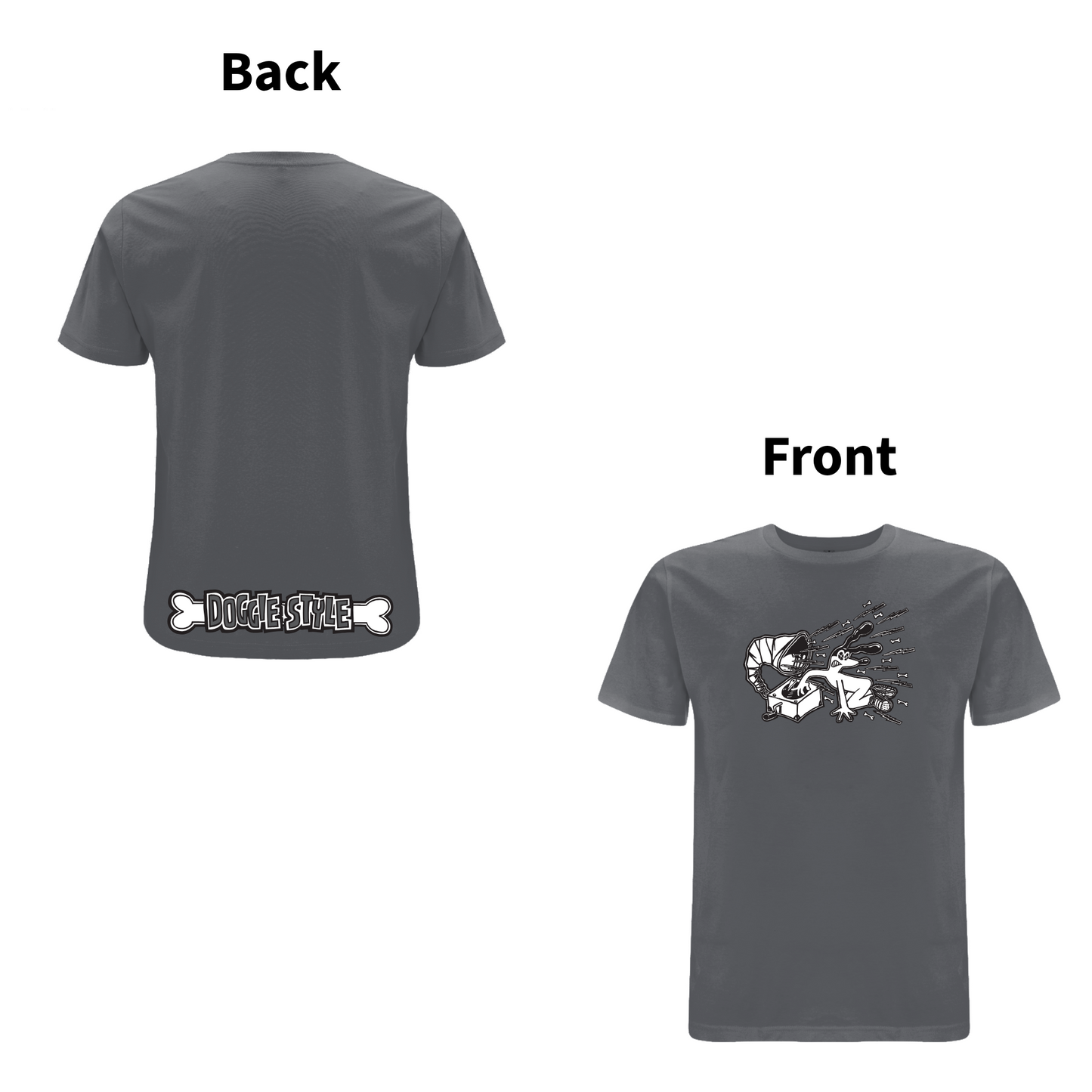 FUNKY DOG - DOGGIE STYLE - Front and Back Print T-shirt