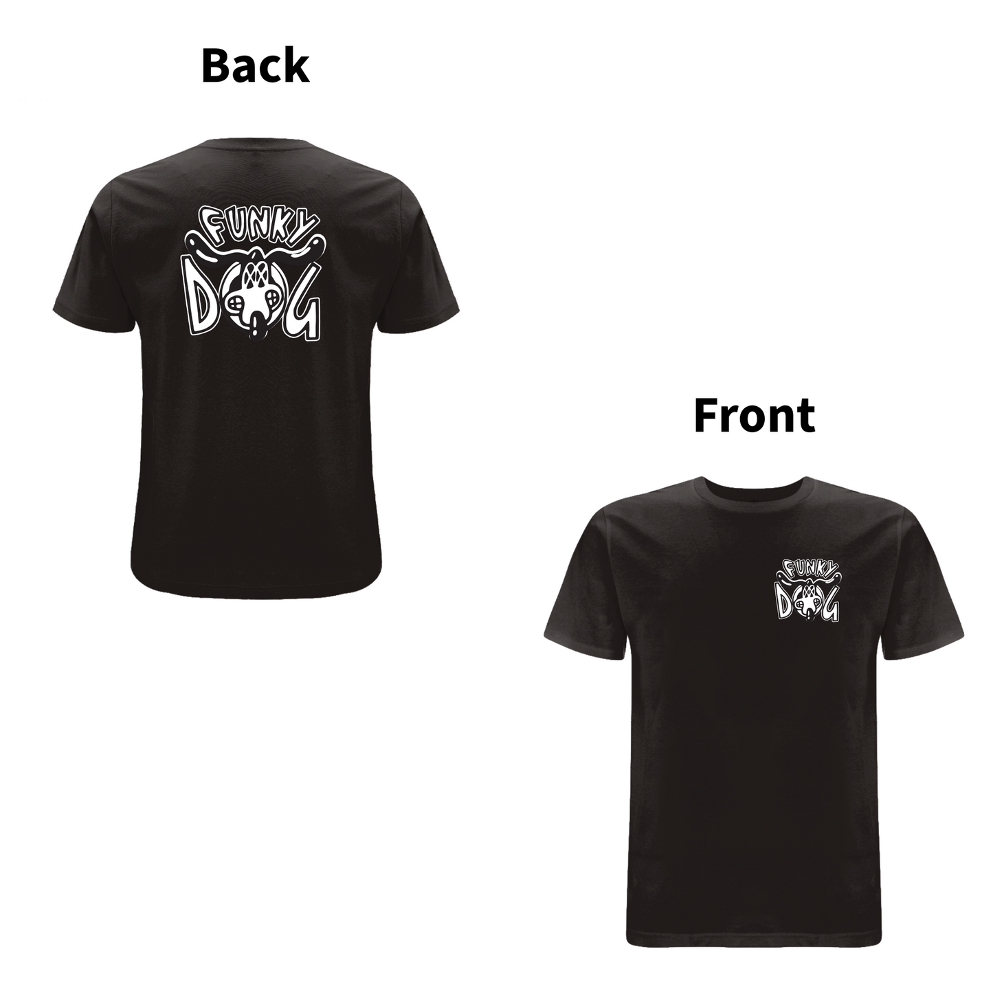 FUNKY DOG - FUNKY DOG LOGO Front and Back Print T-shirt