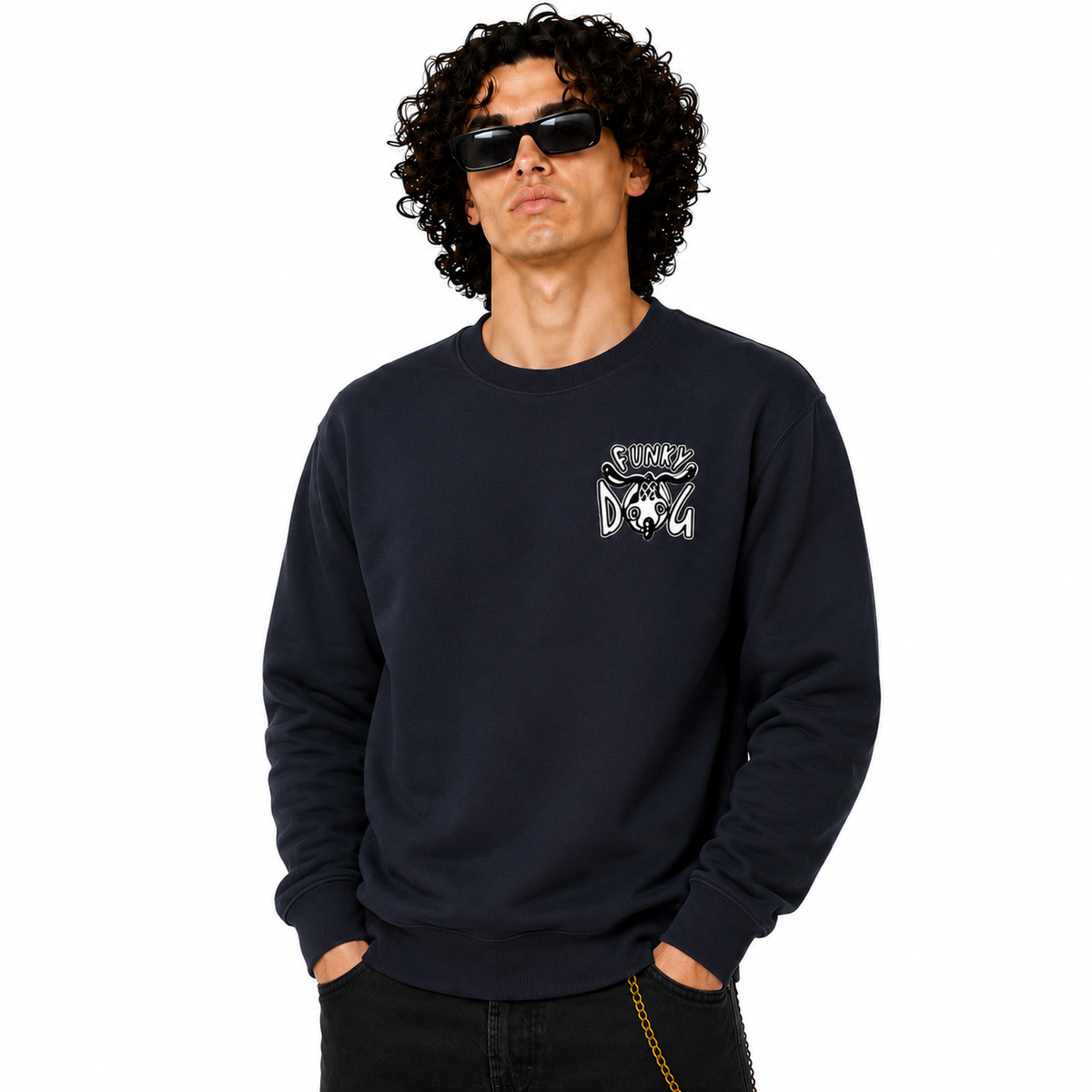 FUNKY DOG - FUNKY DOG LOGO Front and Back Print Sweatshirt
