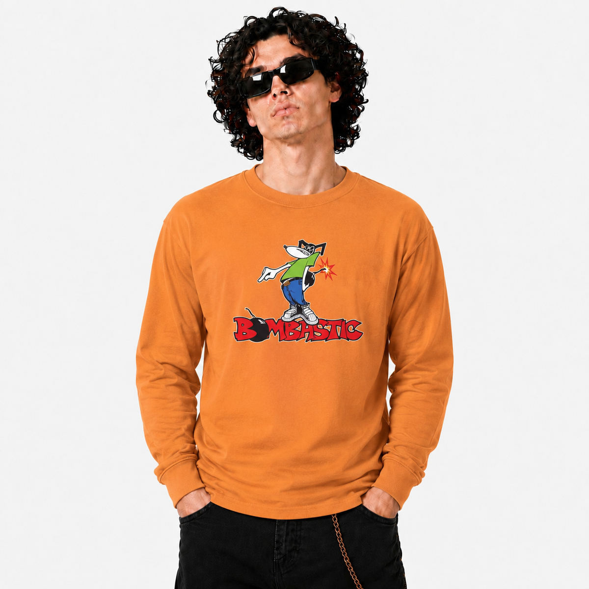 Funky dog Bombastic Front Print Long Sleeve