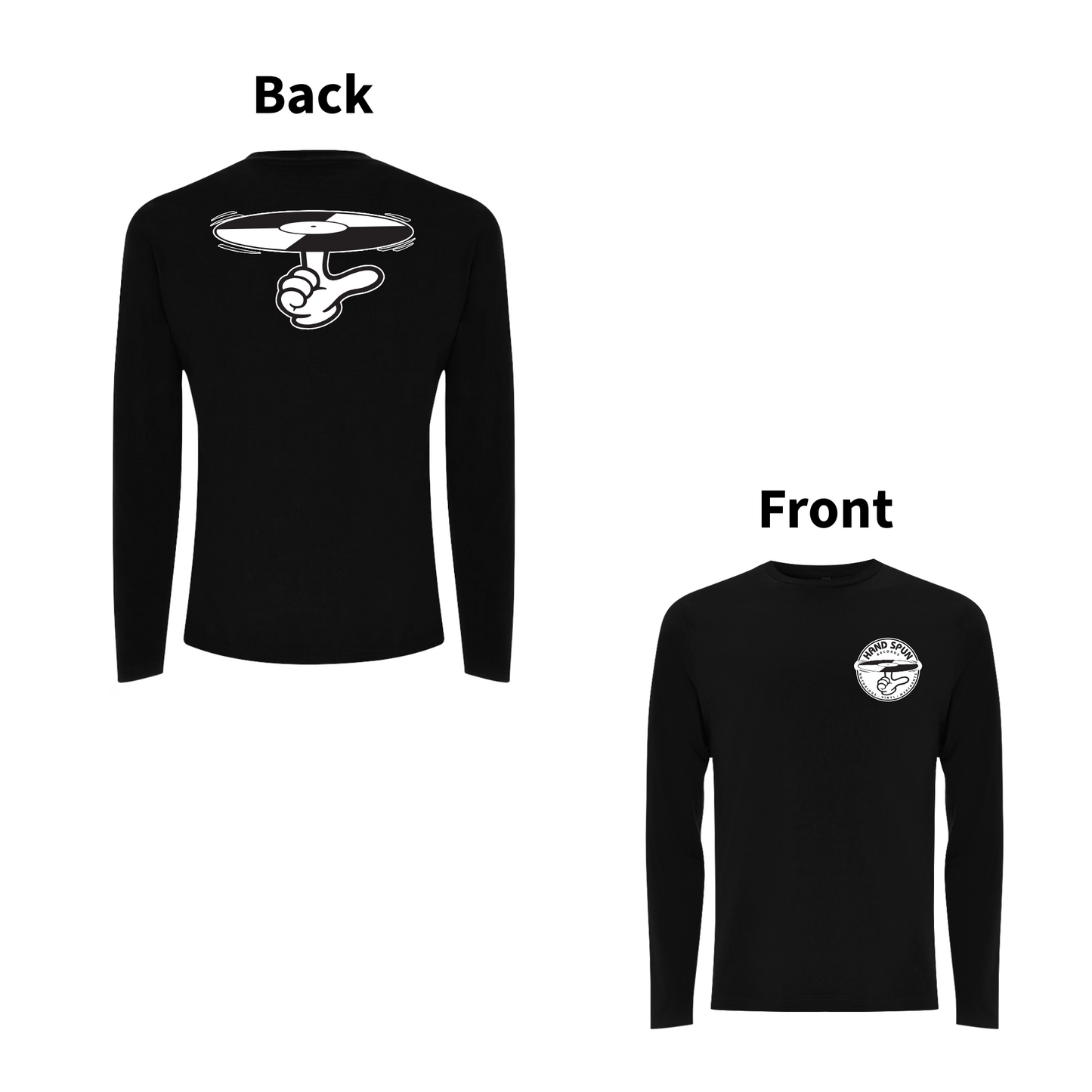 HANDSPUN RECORDS - 90's CLASSIC LOGO Front and Back Print Longsleeve T-shirt - A Have A Nice Day Brand.