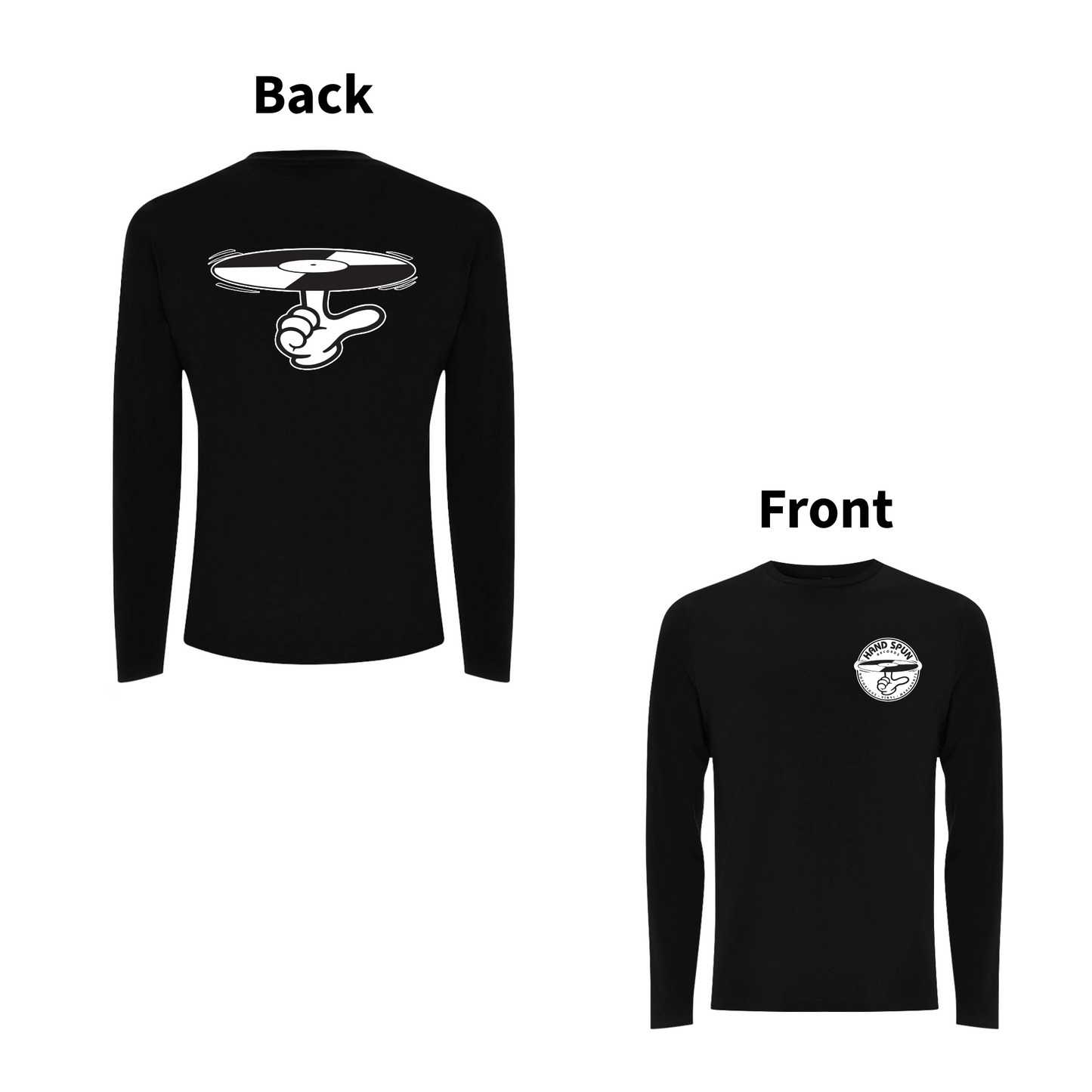 HANDSPUN RECORDS - CLASSIC LOGO Front and Back Print Longsleeve T-shirt - A Have A Nice Day Brand.