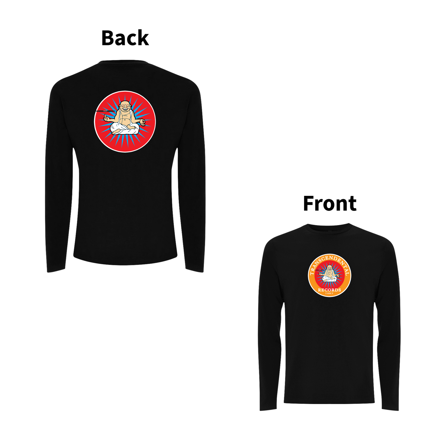 HANDSPUN RECORDS - TRANSCENDENTAL Front and Back Print Longsleeve T-shirt