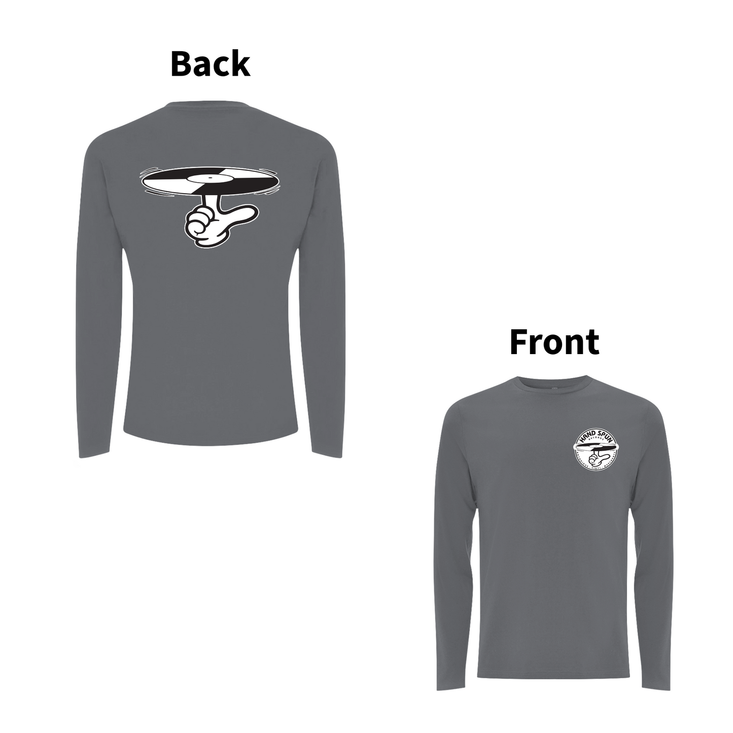 HANDSPUN RECORDS - CLASSIC LOGO Front and Back Print Longsleeve T-shirt - A Have A Nice Day Brand.