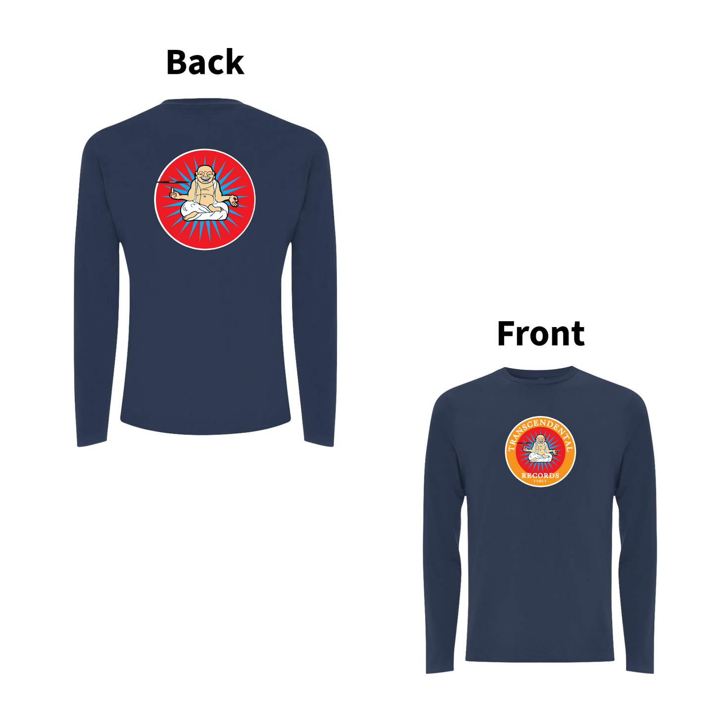 HANDSPUN RECORDS - TRANSCENDENTAL Front and Back Print Longsleeve T-shirt