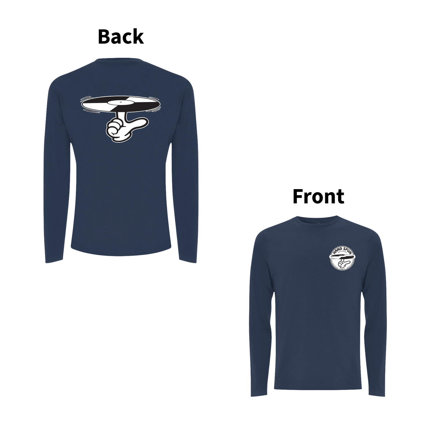 HANDSPUN RECORDS - CLASSIC LOGO Front and Back Print Longsleeve T-shirt - A Have A Nice Day Brand.