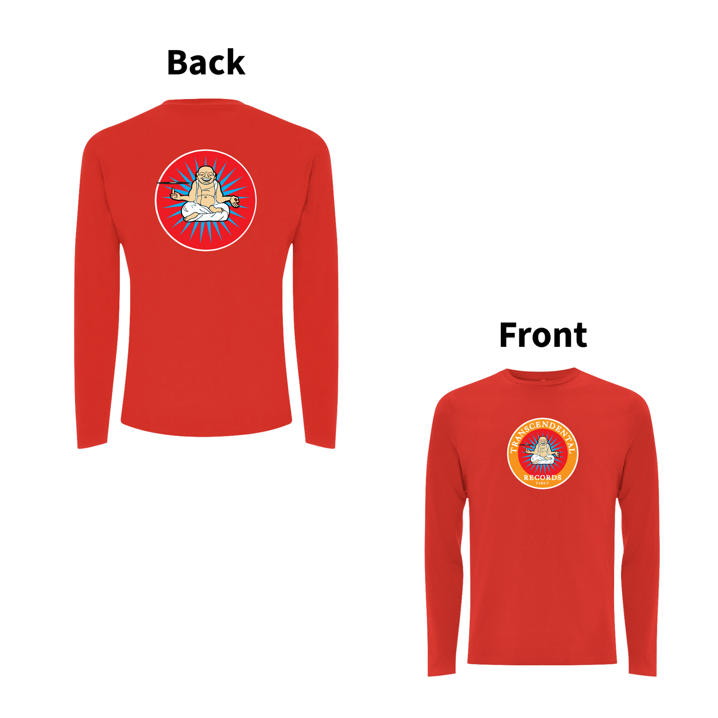 HANDSPUN RECORDS - TRANSCENDENTAL Front and Back Print Longsleeve T-shirt