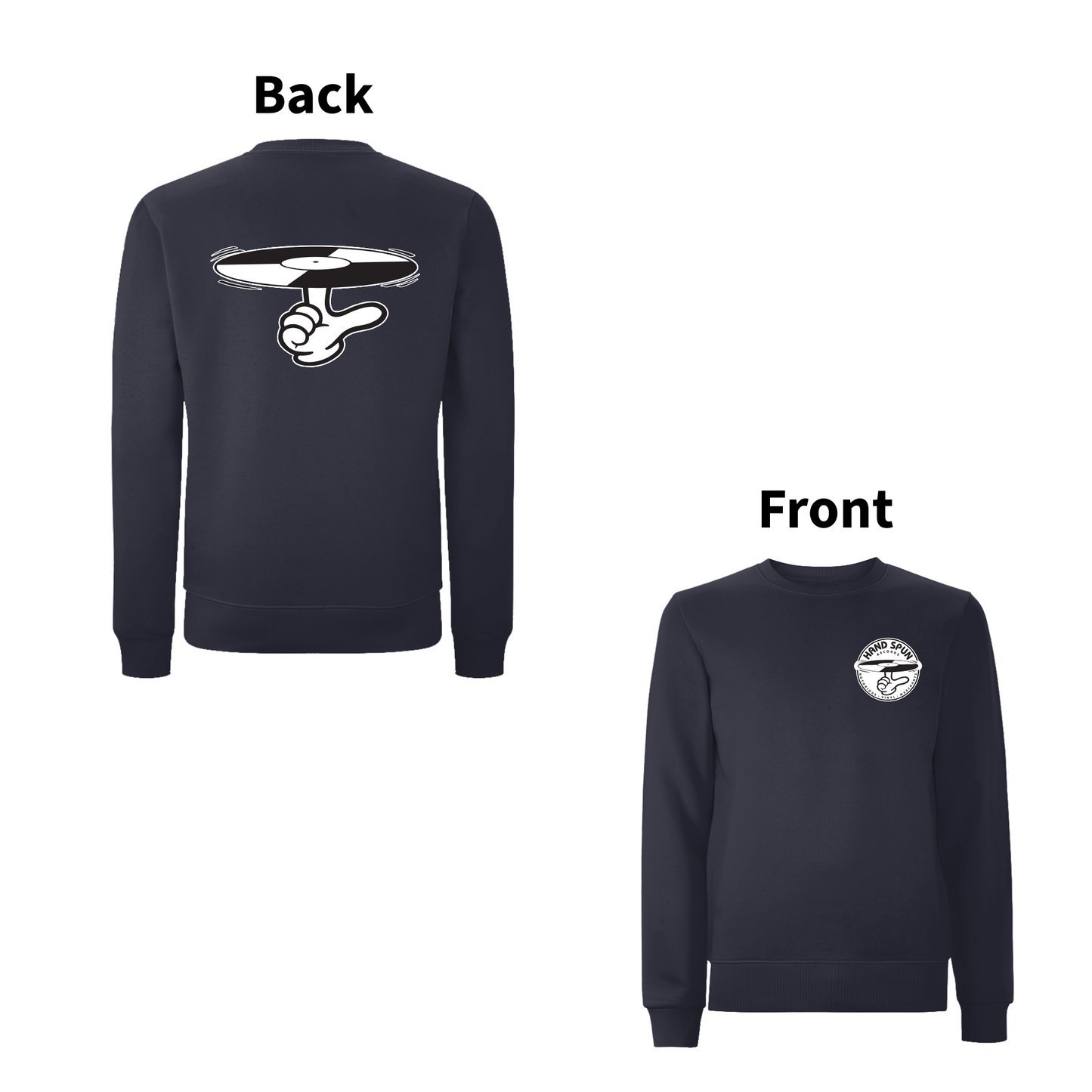 HANDSPUN RECORDS - CLASSIC LOGO Front and Back Print Sweatshirt - A Have A Nice Day Brand.