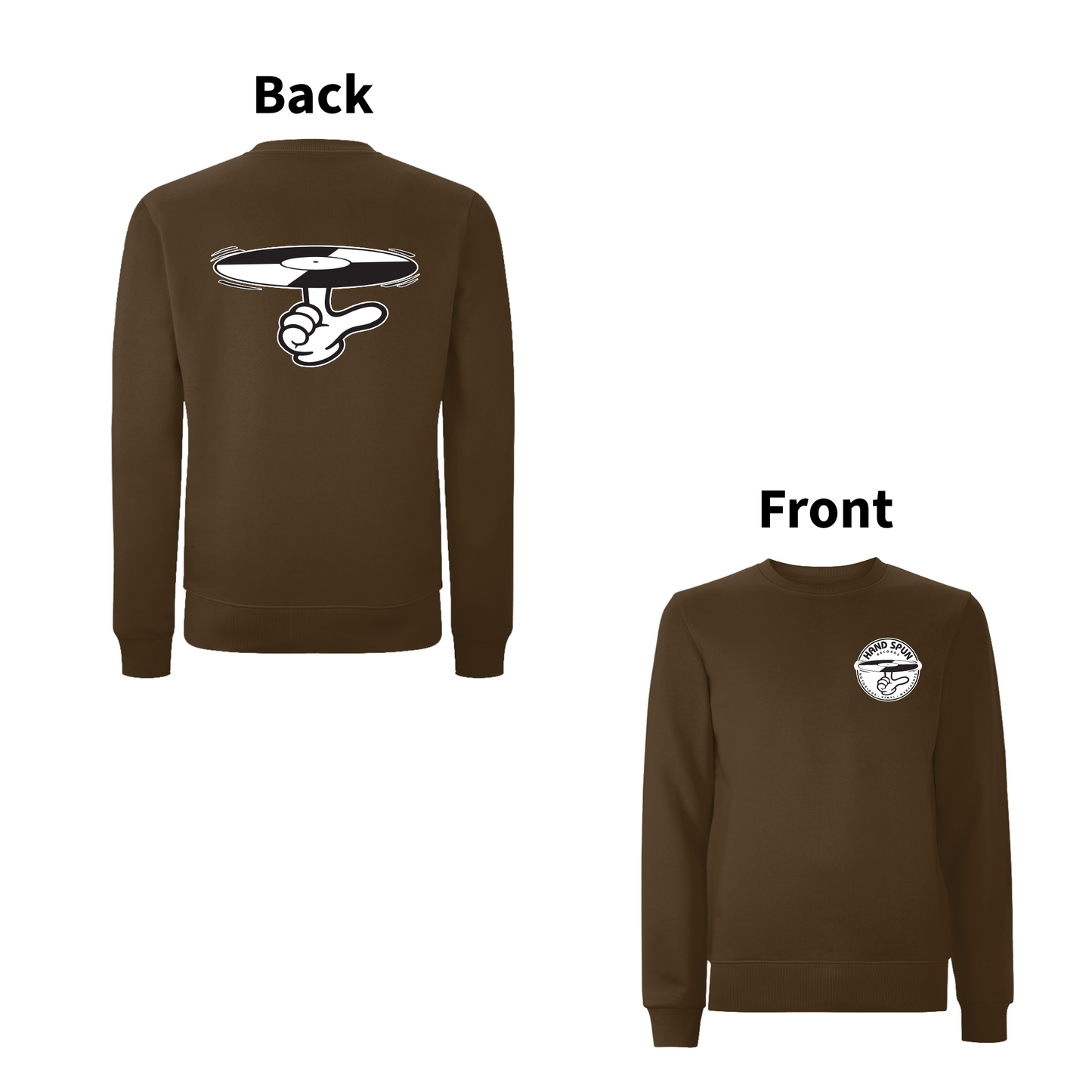 HANDSPUN RECORDS - CLASSIC LOGO Front and Back Print Sweatshirt - A Have A Nice Day Brand.
