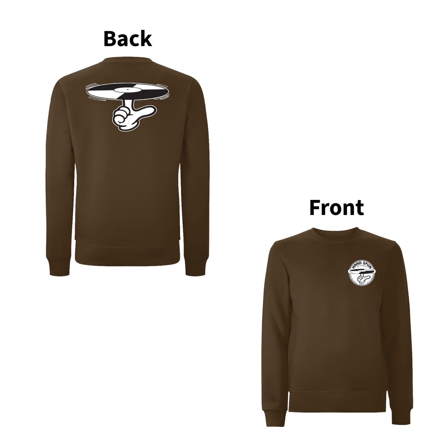 HANDSPUN RECORDS - 90's CLASSIC LOGO Front and Back Print Sweatshirt - A Have A Nice Day Brand.