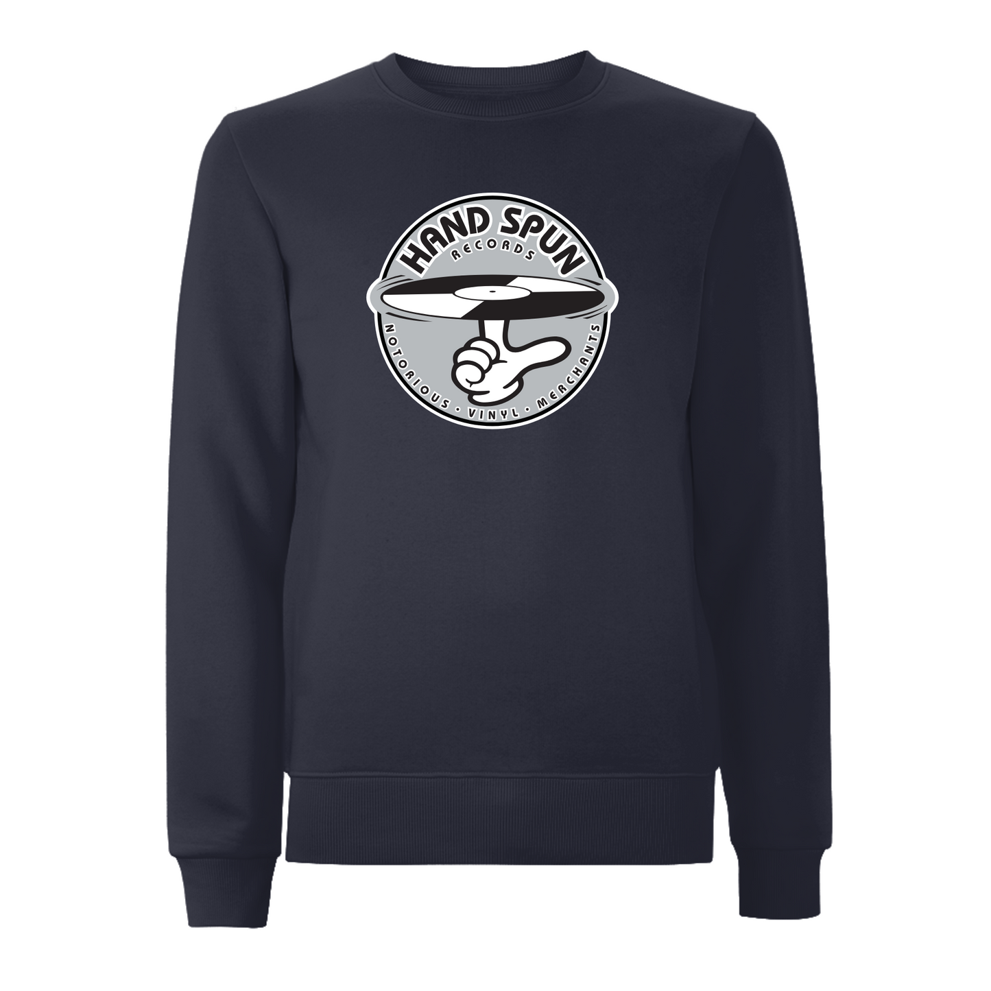 HANDSPUN RECORDS - Classic Front Print GREY Logo Sweatshirt