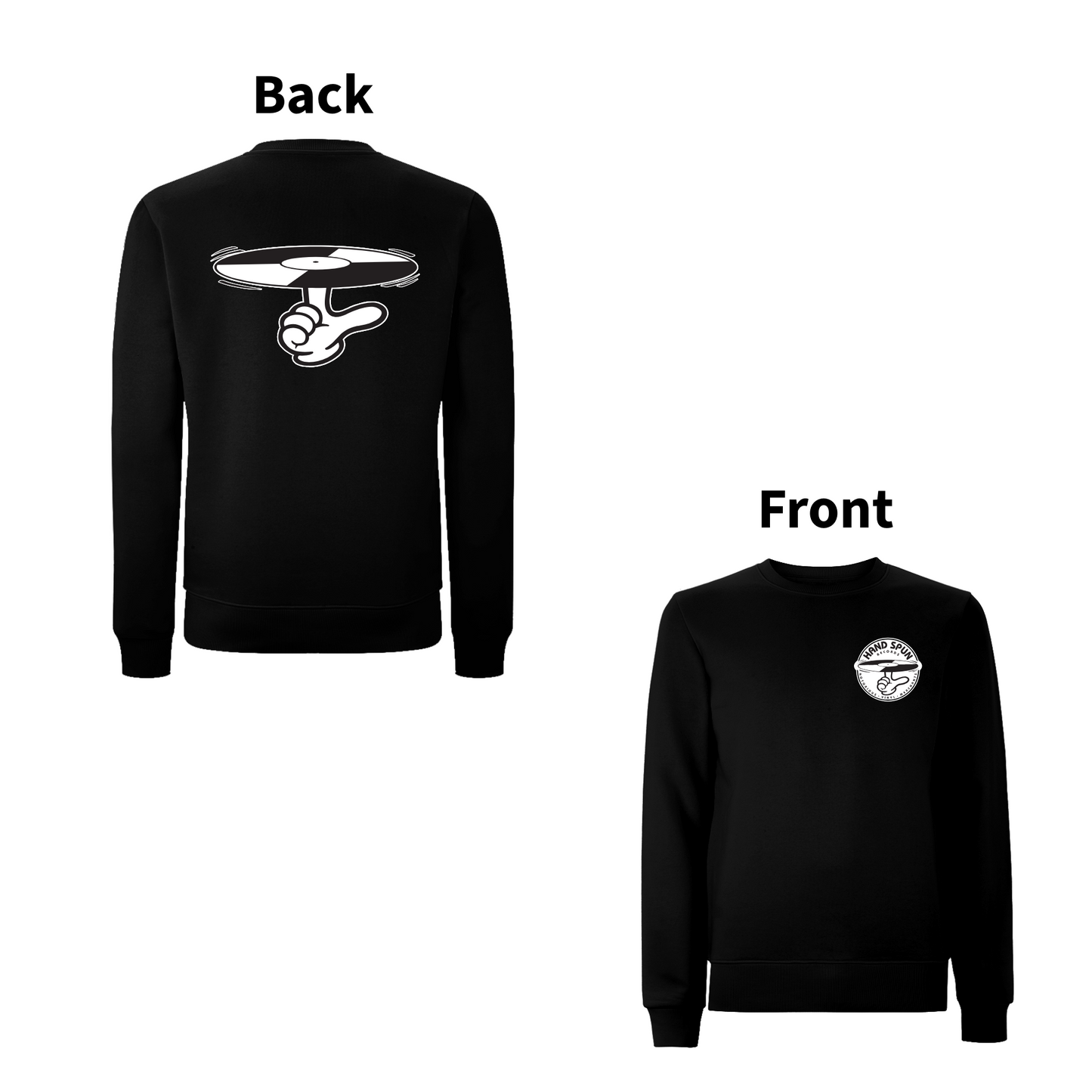 HANDSPUN RECORDS - CLASSIC LOGO Front and Back Print Sweatshirt - A Have A Nice Day Brand.