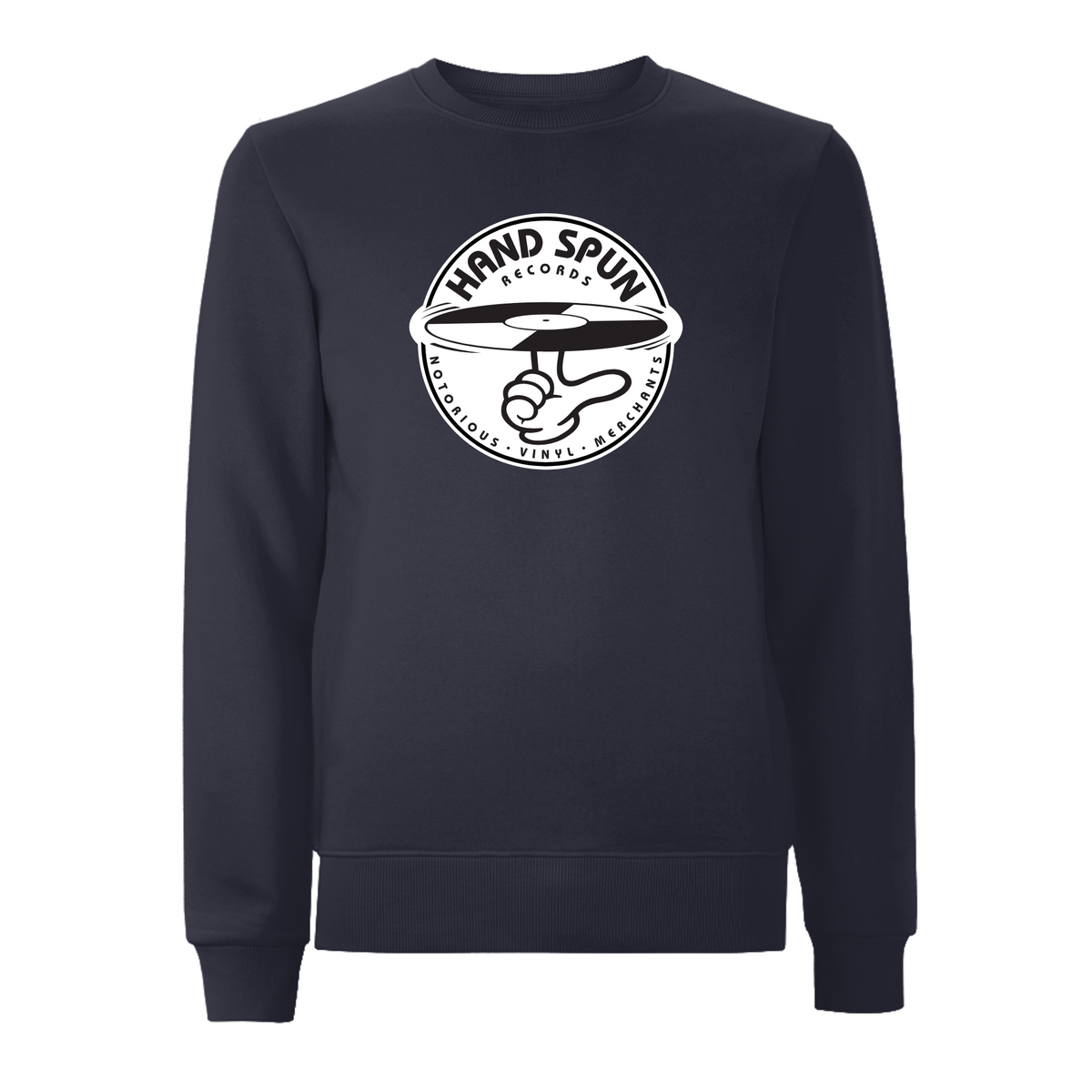 HANDSPUN RECORDS - Classic Front Print Logo Sweatshirt – Rave inspired 90s streetwear, retro fashion from Have a nice day london store