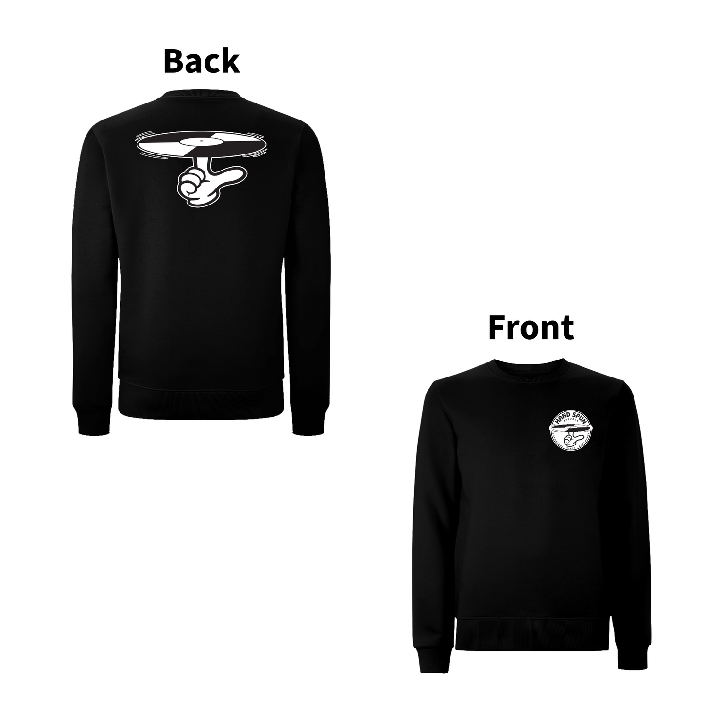 HANDSPUN RECORDS - 90's CLASSIC LOGO Front and Back Print Sweatshirt - A Have A Nice Day Brand.
