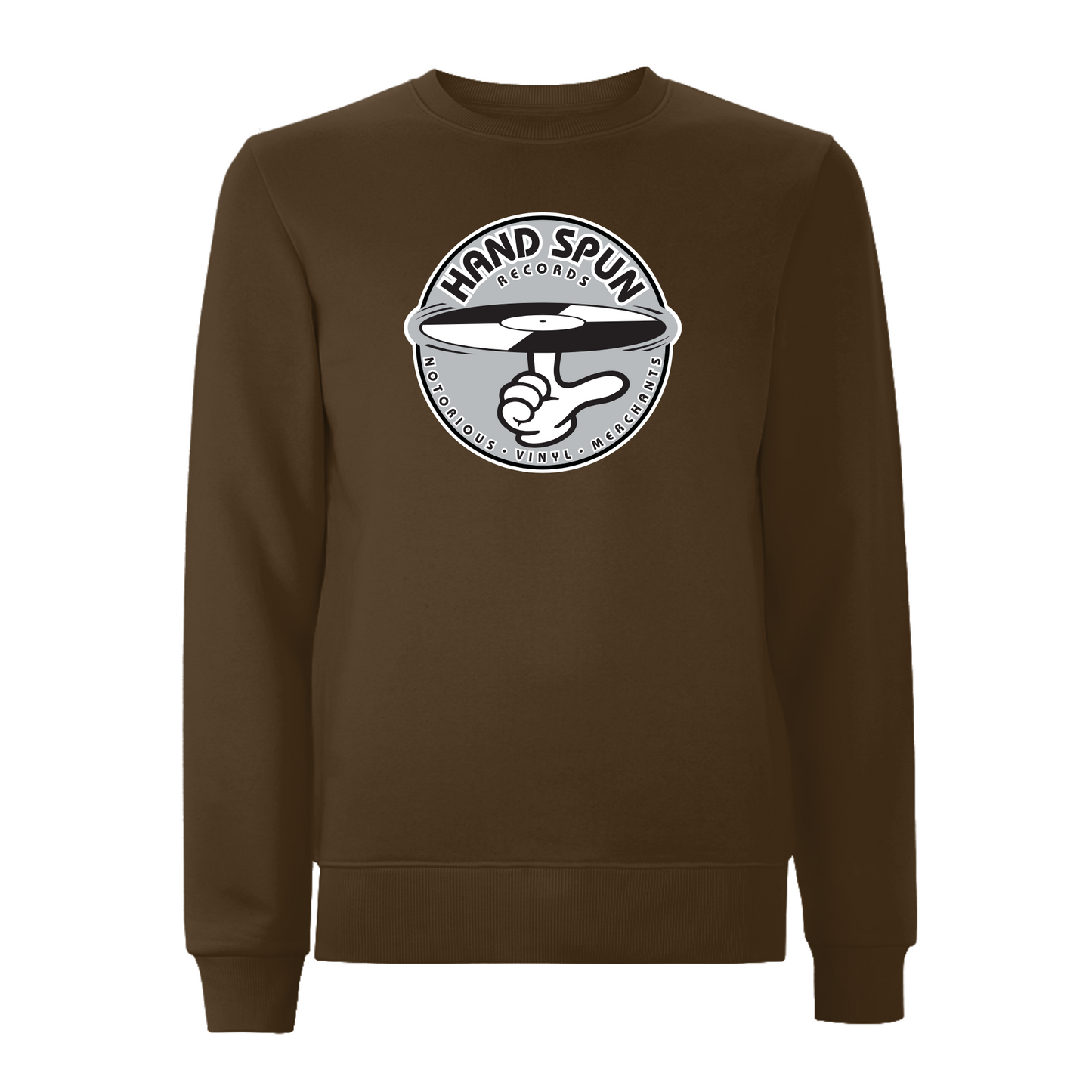 HANDSPUN RECORDS - Classic Front Print GREY Logo Sweatshirt