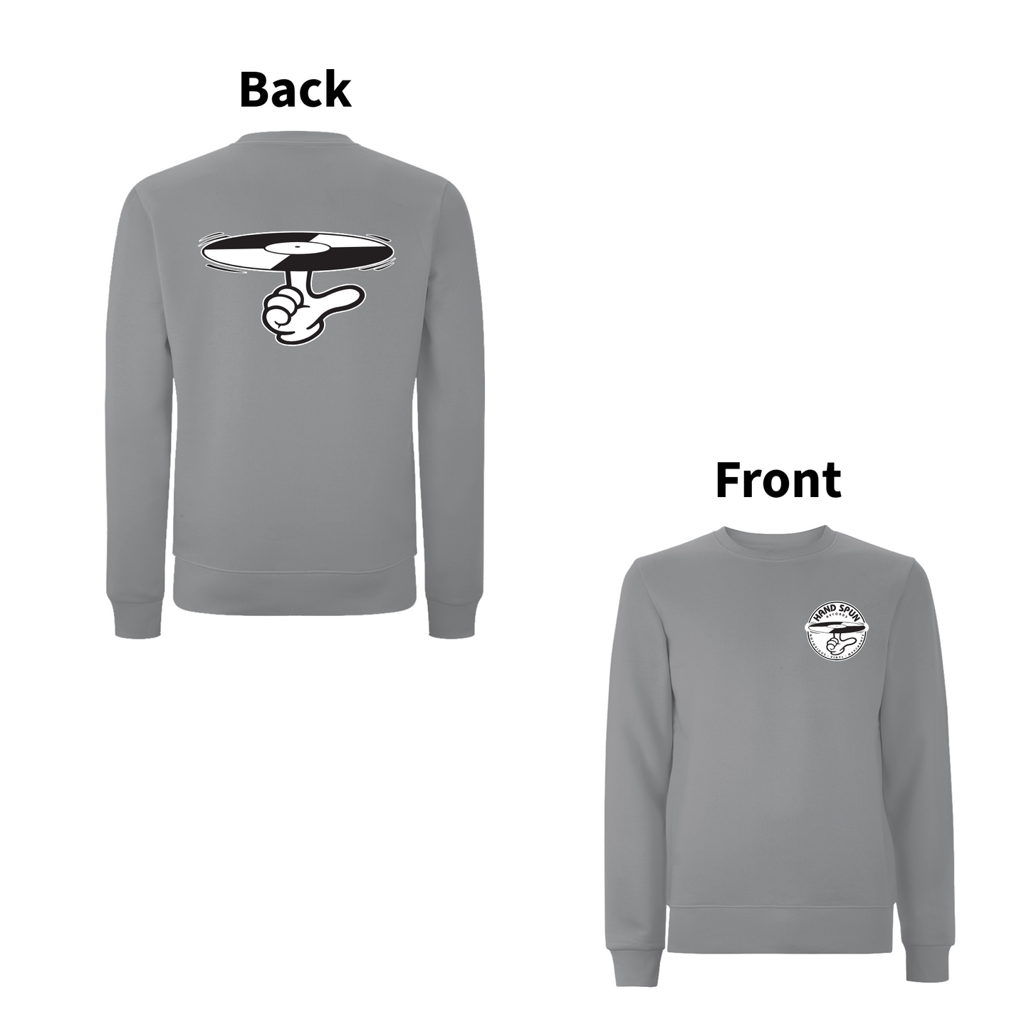 HANDSPUN RECORDS - CLASSIC LOGO Front and Back Print Sweatshirt - A Have A Nice Day Brand.