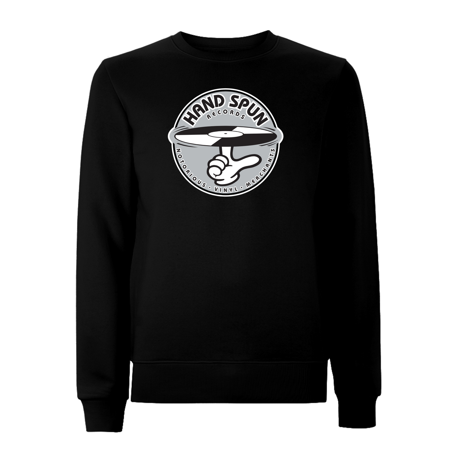 HANDSPUN RECORDS - Classic Front Print GREY Logo Sweatshirt