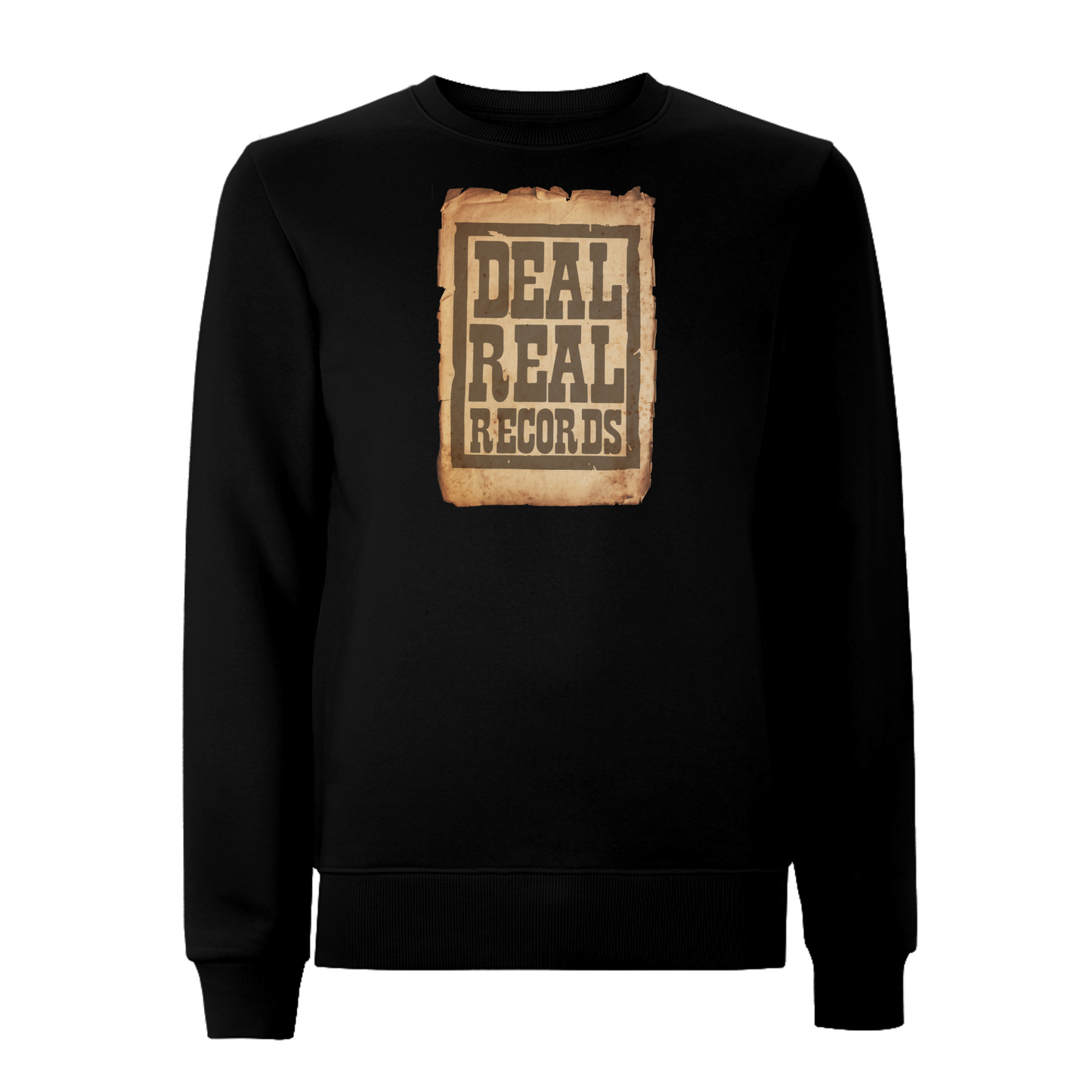 HANDSPUN RECORDS -DEAL REAL Front Print Sweatshirt