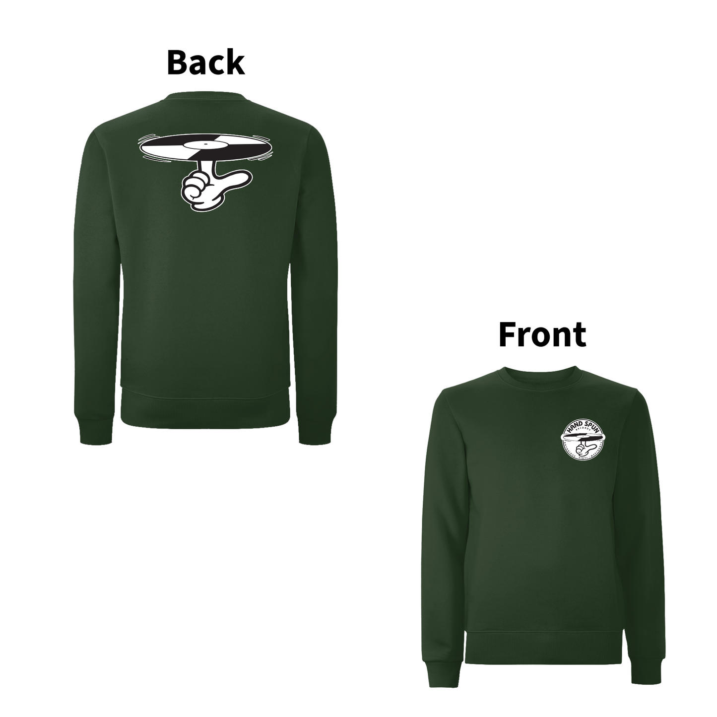 HANDSPUN RECORDS - 90's CLASSIC LOGO Front and Back Print Sweatshirt - A Have A Nice Day Brand.