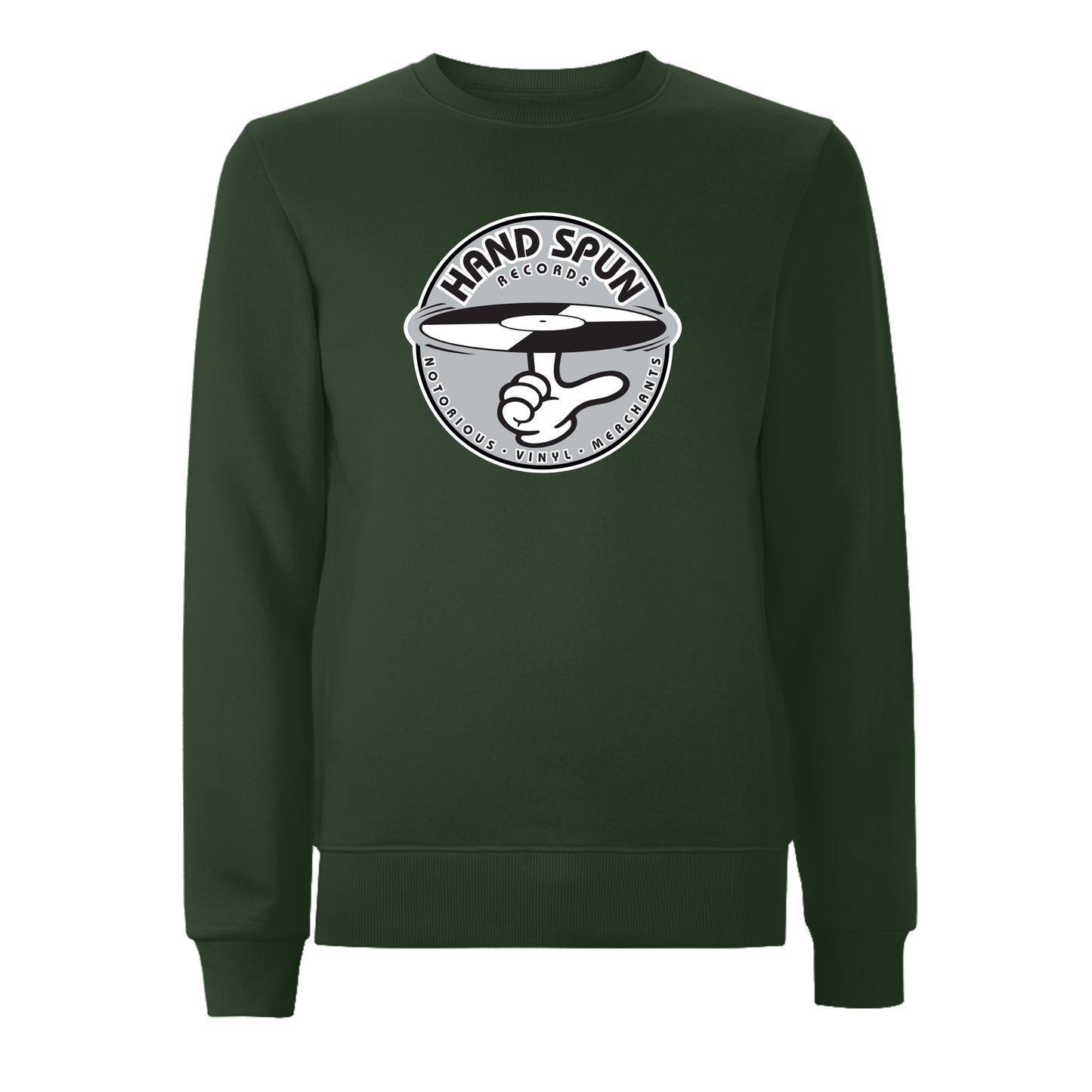 HANDSPUN RECORDS - Classic Front Print GREY Logo Sweatshirt