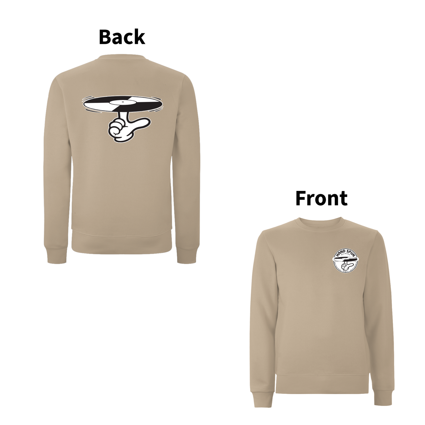 HANDSPUN RECORDS - CLASSIC LOGO Front and Back Print Sweatshirt - A Have A Nice Day Brand.