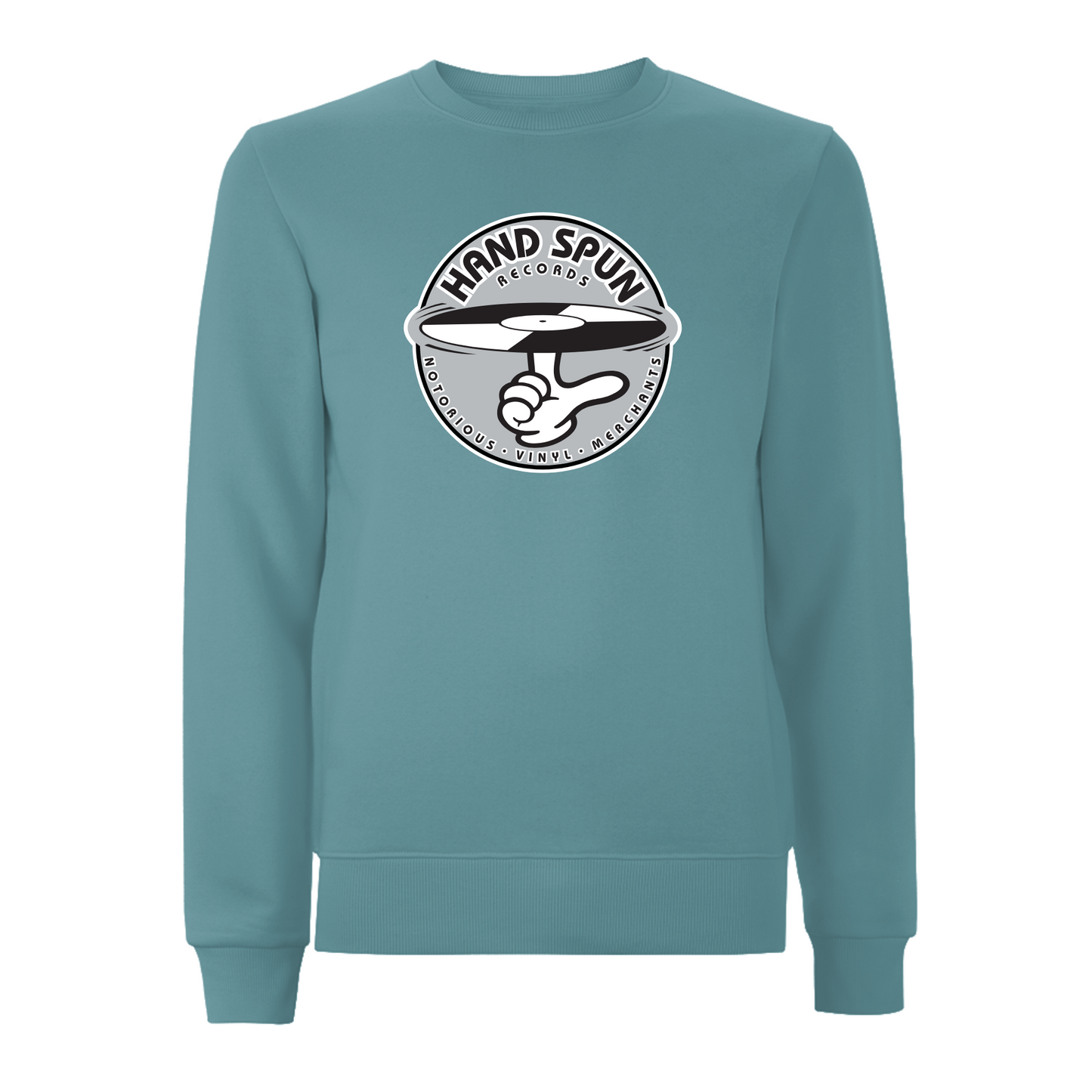 HANDSPUN RECORDS - Classic Front Print GREY Logo Sweatshirt