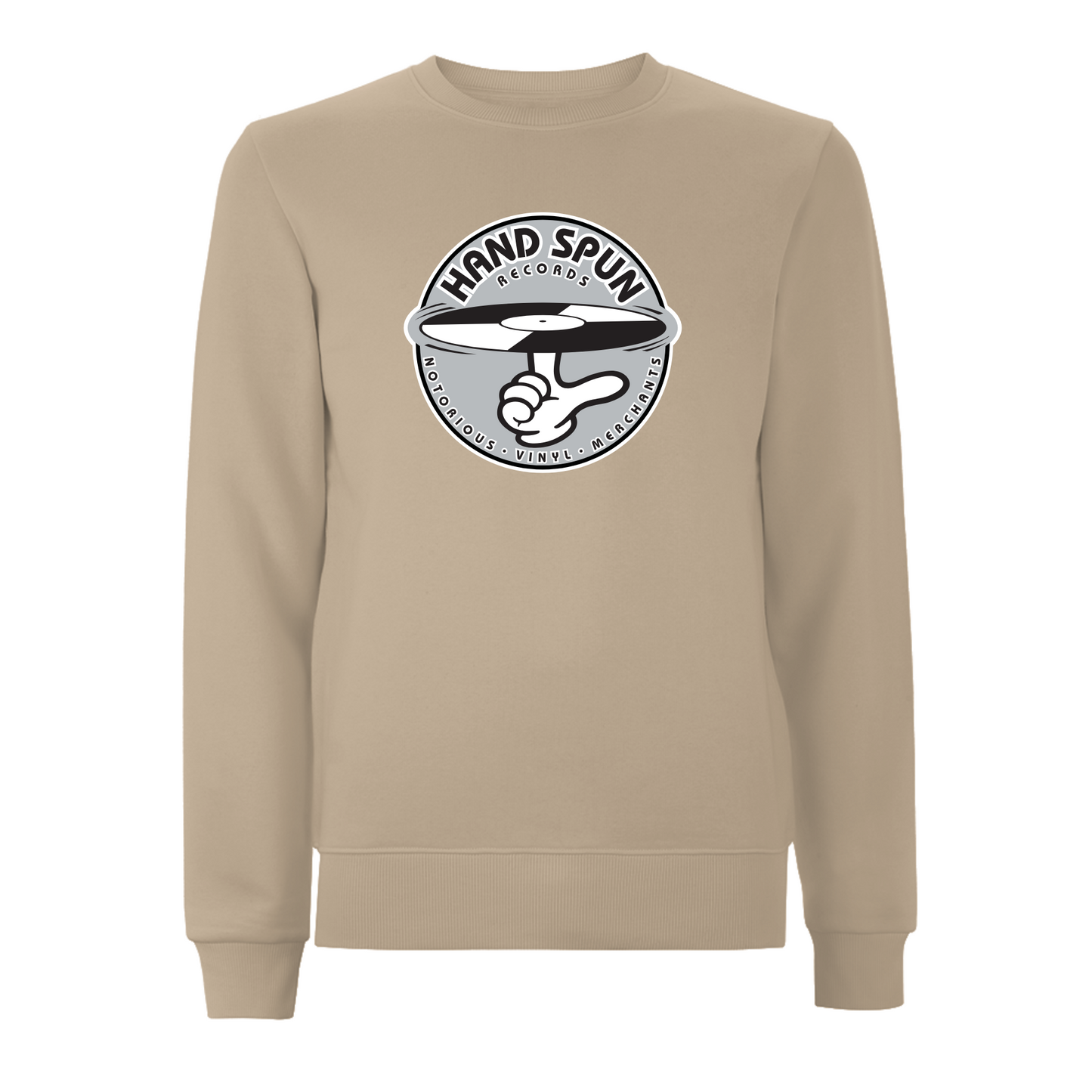 HANDSPUN RECORDS - Classic Front Print GREY Logo Sweatshirt