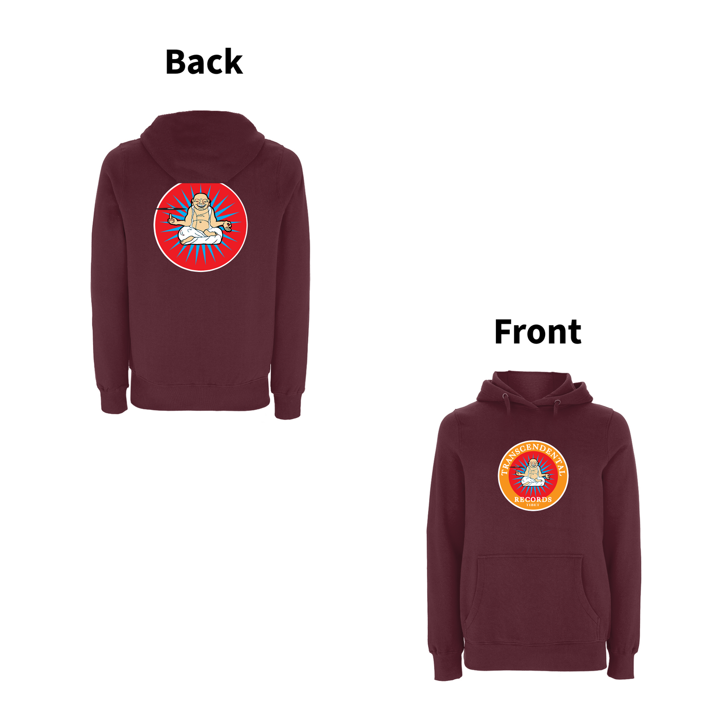 HANDSPUN RECORDS - TRANSCENDENTAL Front and Back Print Hoodie