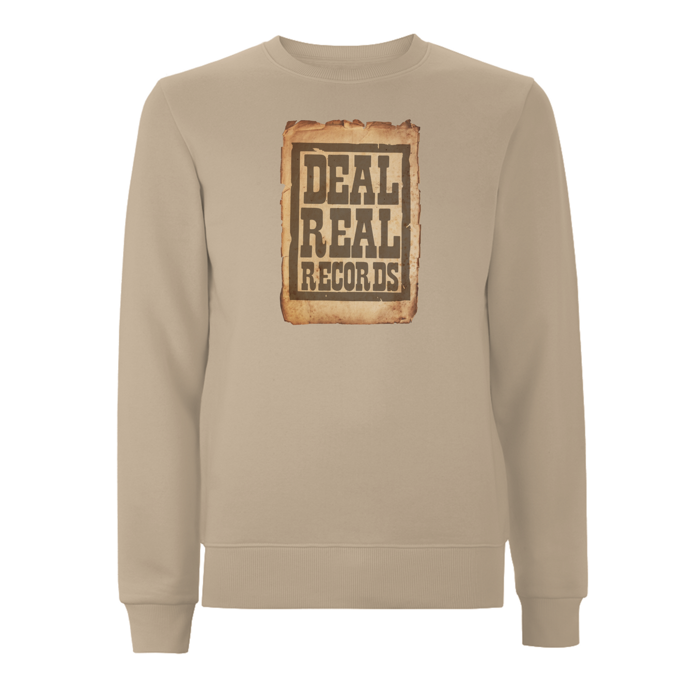 HANDSPUN RECORDS -DEAL REAL Front Print Sweatshirt