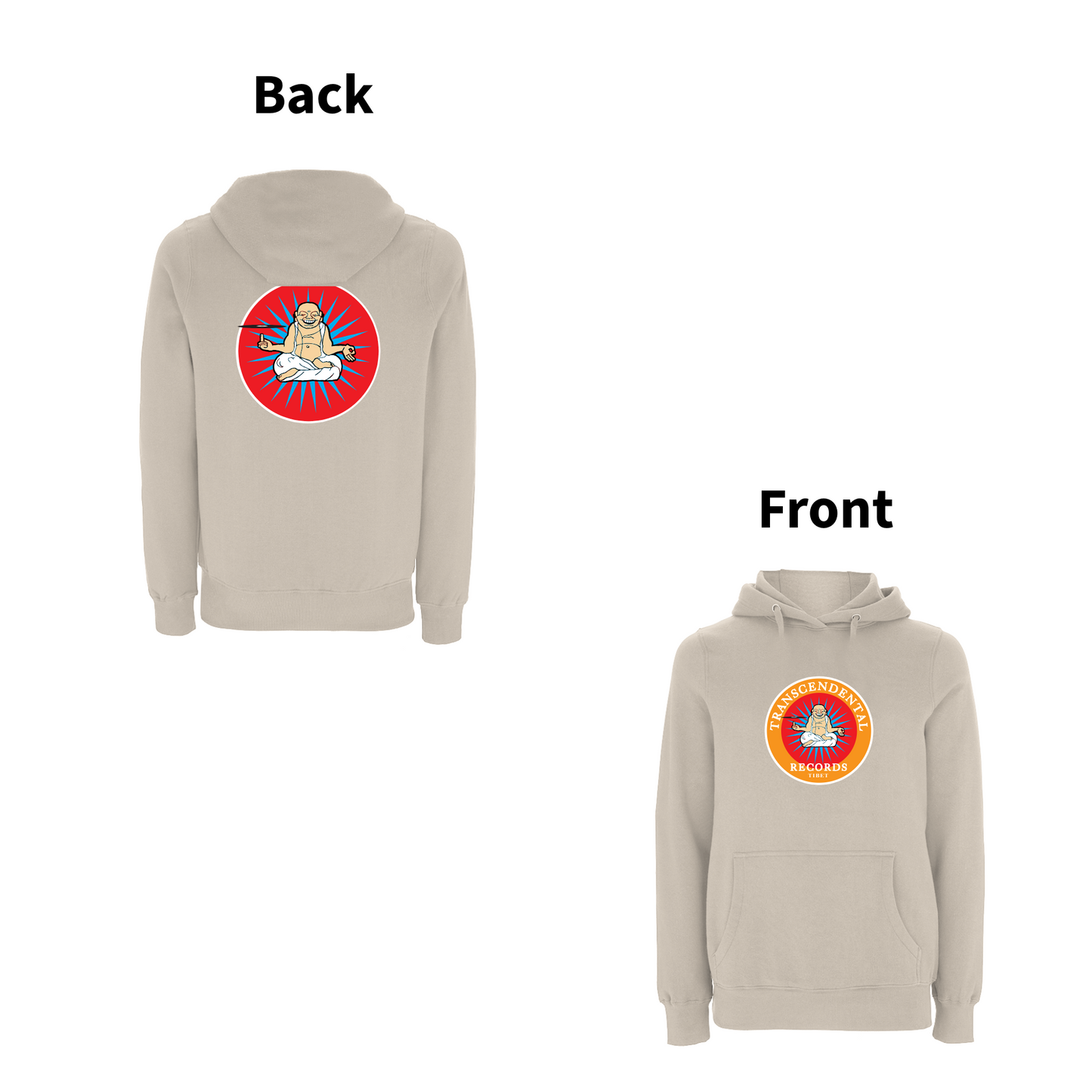 HANDSPUN RECORDS - TRANSCENDENTAL Front and Back Print Hoodie