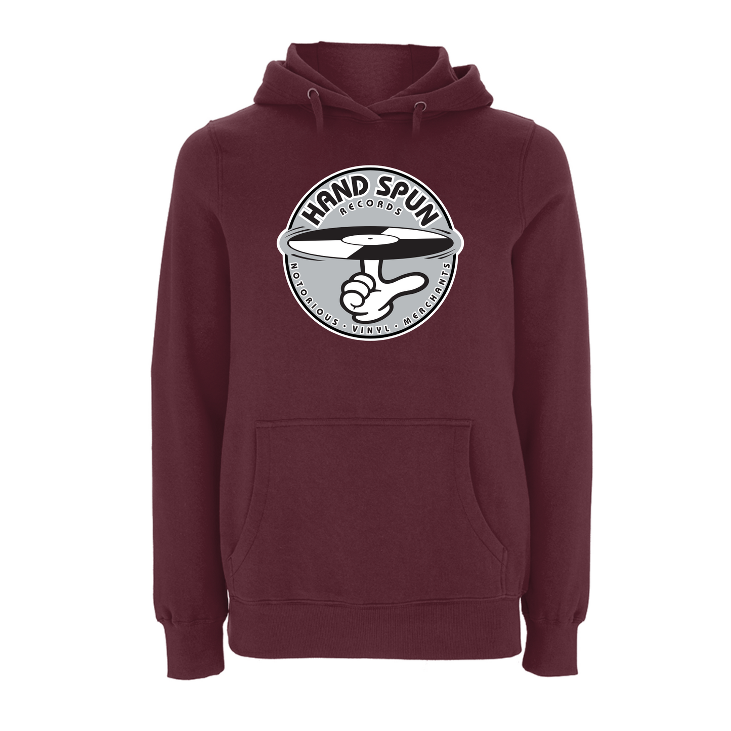 HANDSPUN RECORDS - Classic Front Print GREY Logo Hoodie