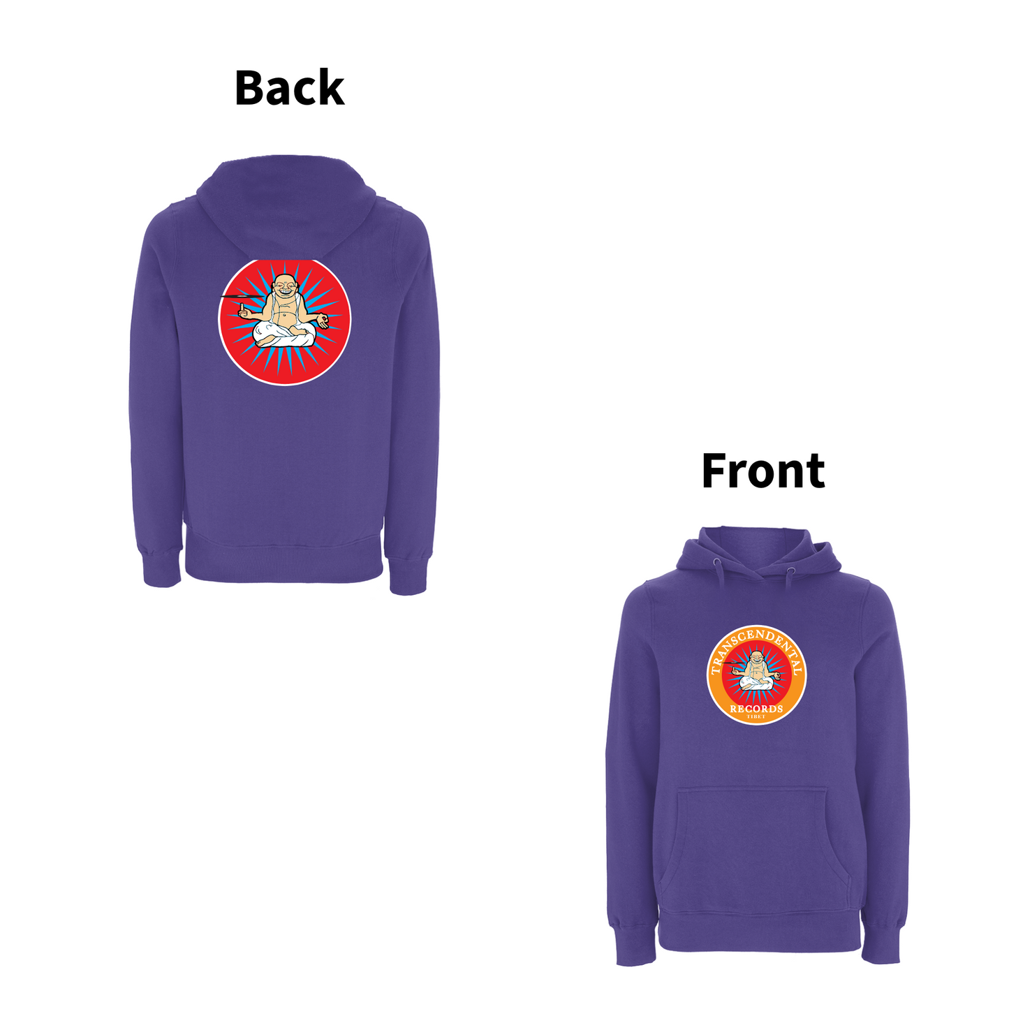 HANDSPUN RECORDS - TRANSCENDENTAL Front and Back Print Hoodie