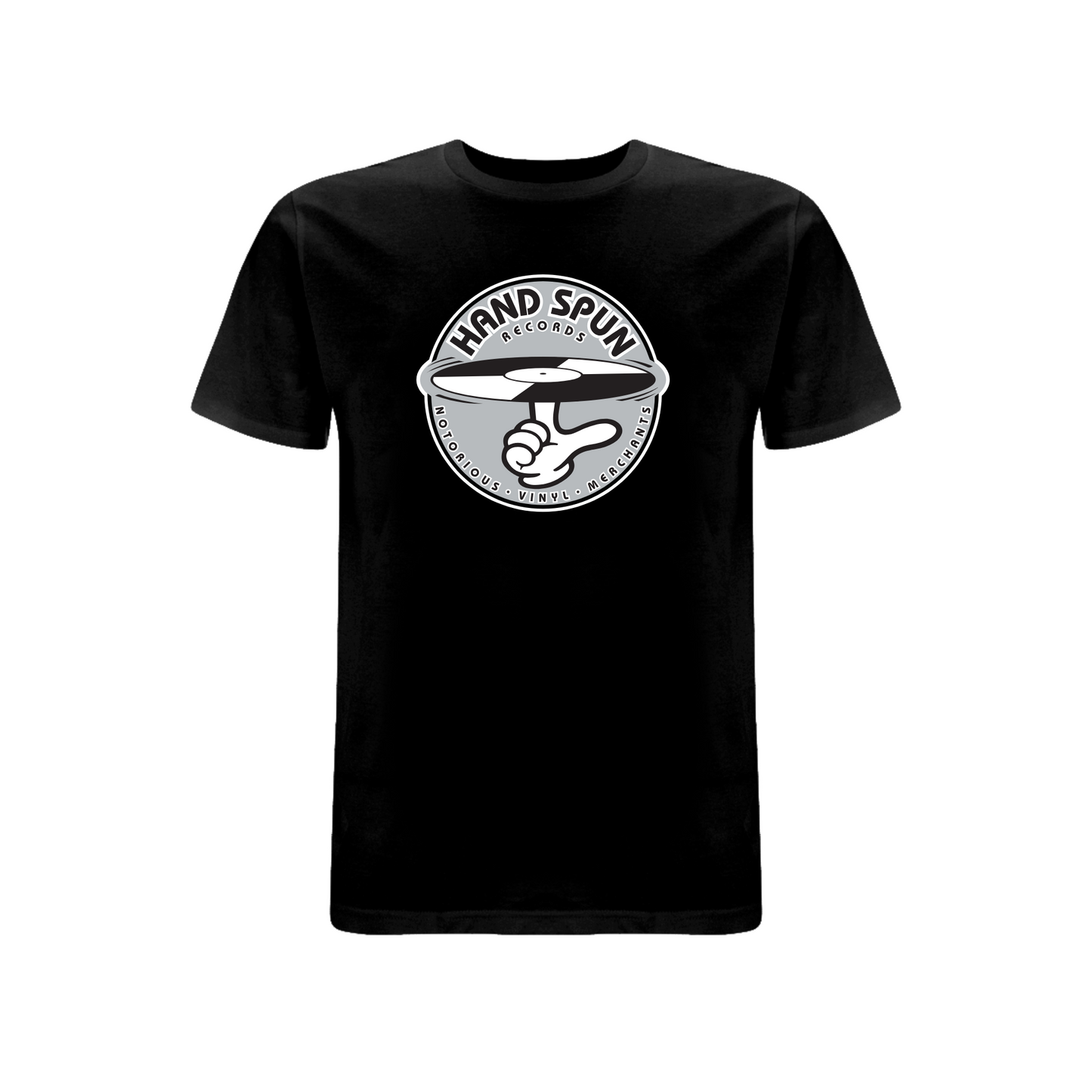 HANDSPUN RECORDS - Classic Front Print GREY Logo T-shirt
