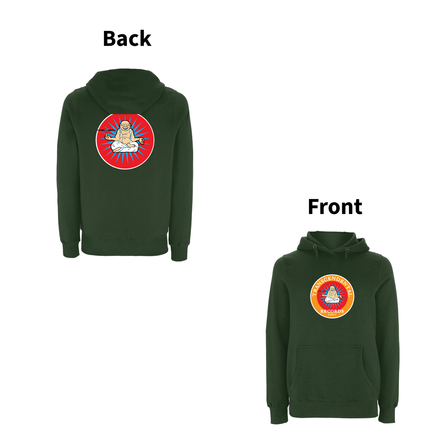 HANDSPUN RECORDS - TRANSCENDENTAL Front and Back Print Hoodie
