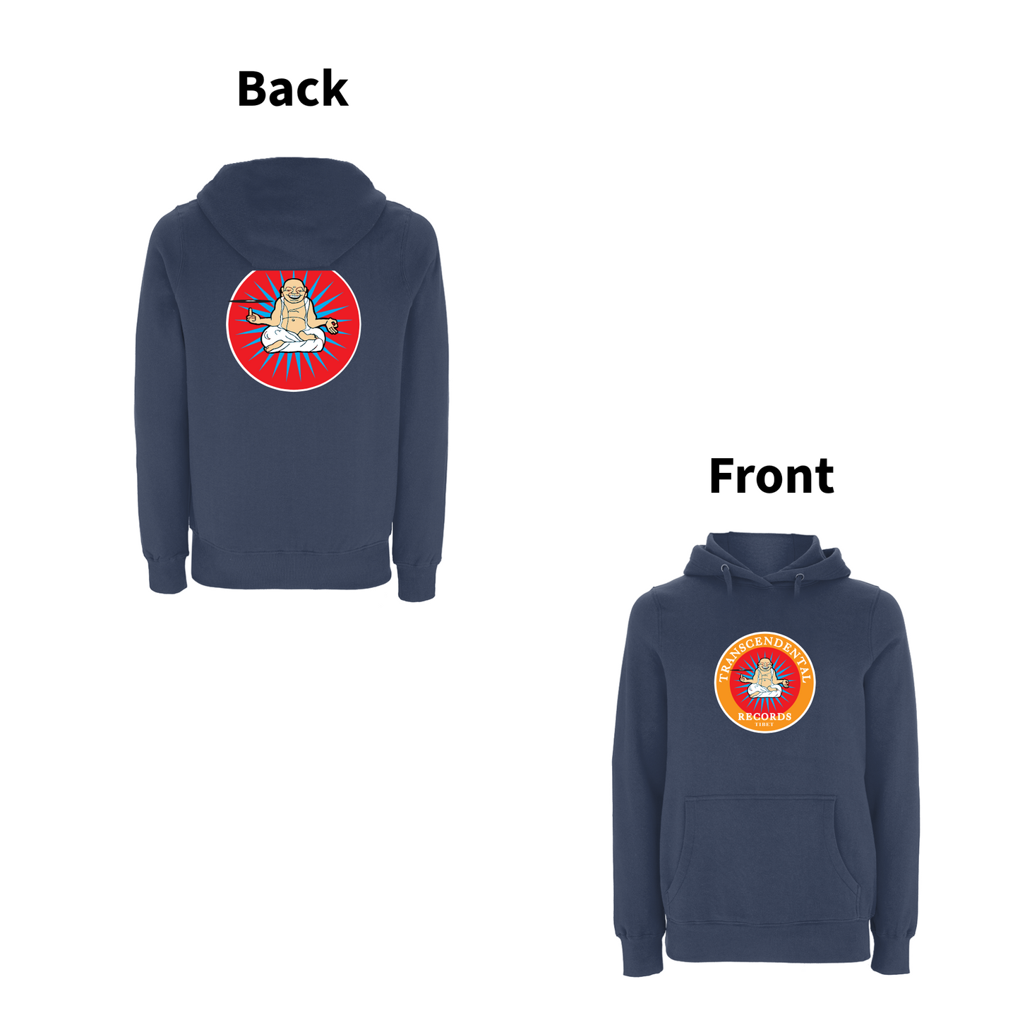 HANDSPUN RECORDS - TRANSCENDENTAL Front and Back Print Hoodie