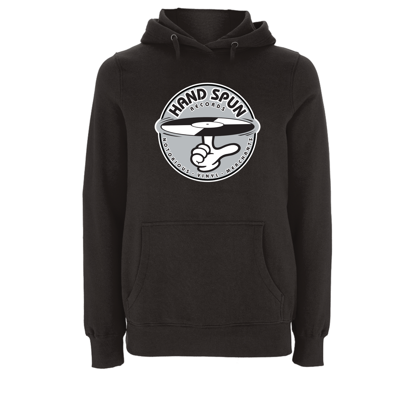 HANDSPUN RECORDS - Classic Front Print GREY Logo Hoodie