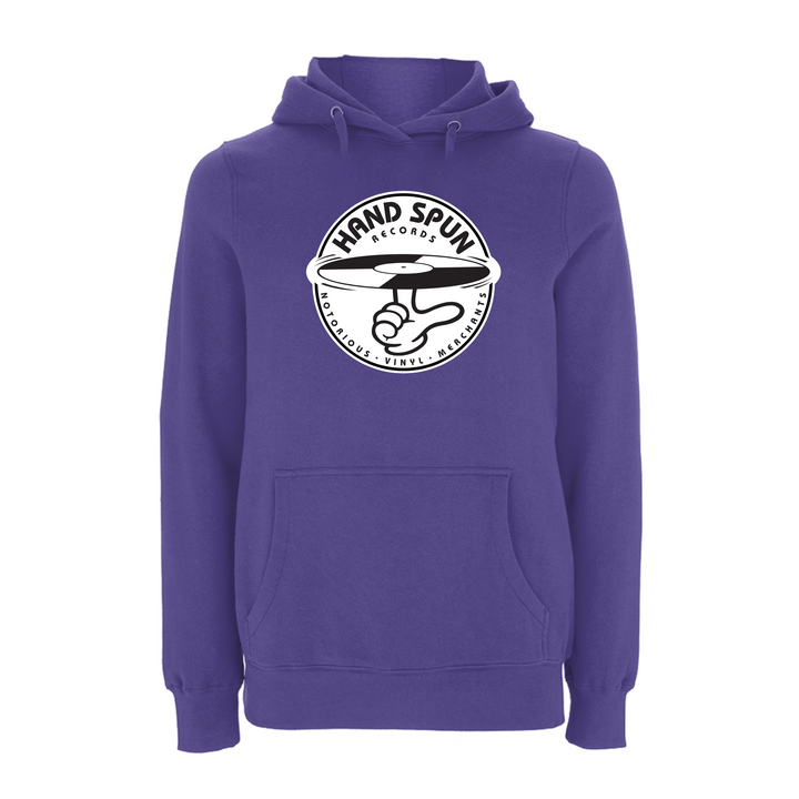 HANDSPUN RECORDS - Classic Front Print Logo Hoodie – Rave inspired 90s streetwear, retro fashion from Have a nice day london store