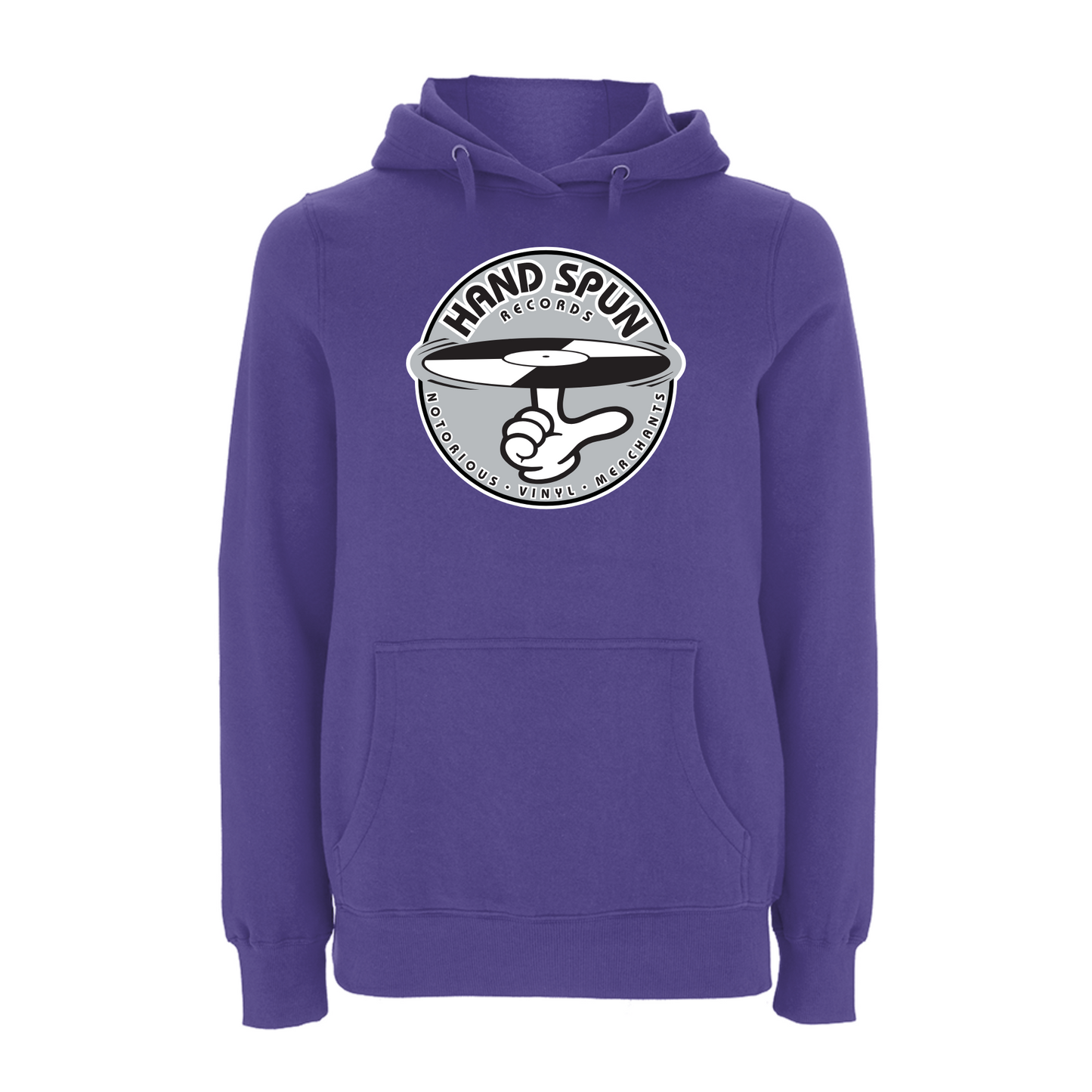 HANDSPUN RECORDS - Classic Front Print GREY Logo Hoodie