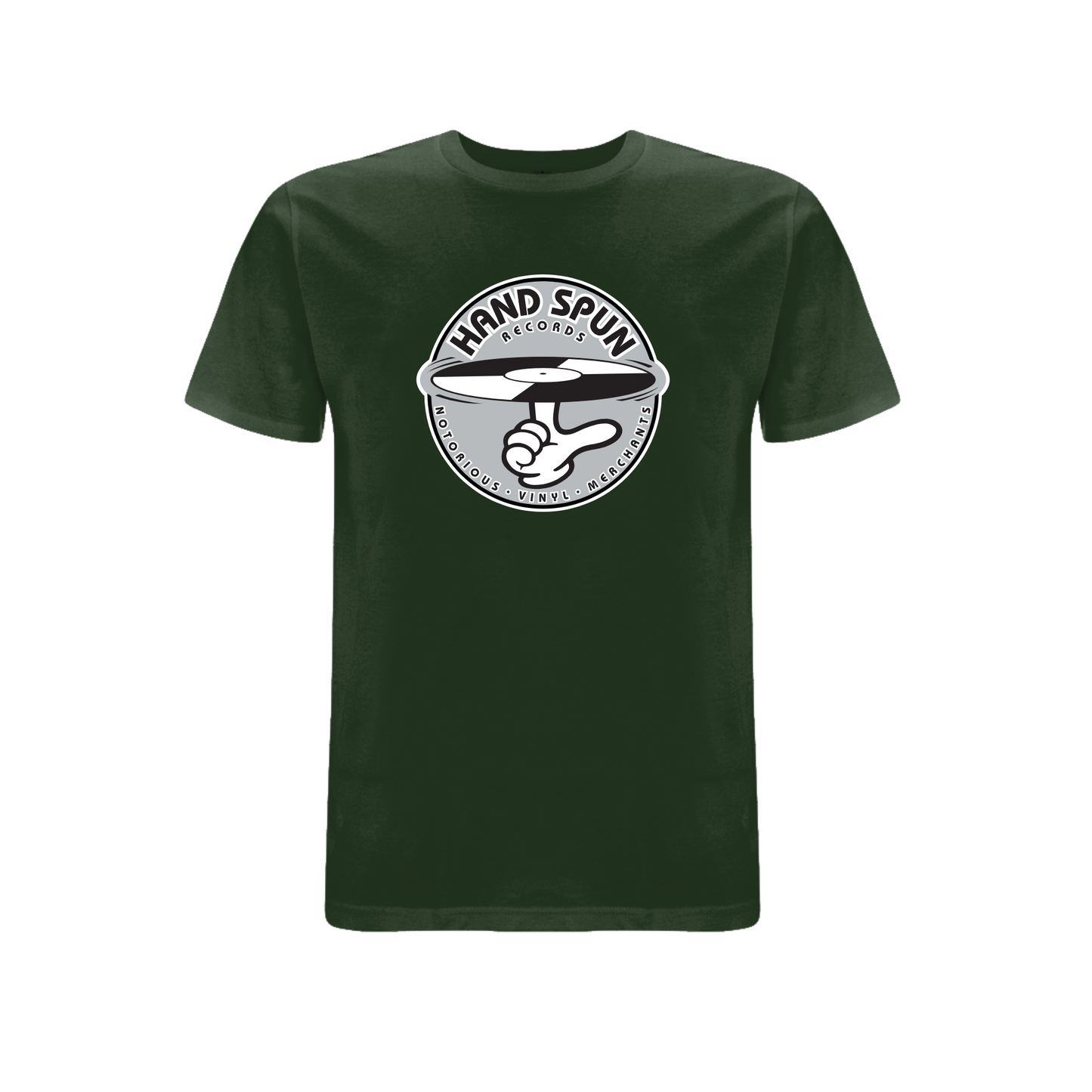 HANDSPUN RECORDS - Classic Front Print GREY Logo T-shirt