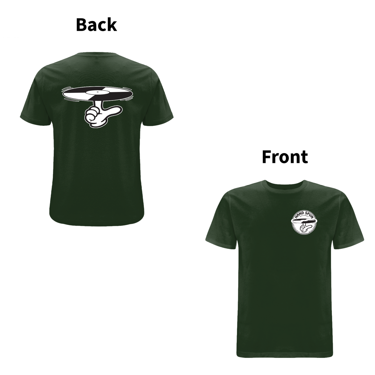 HANDSPUN RECORDS - CLASSIC LOGO Front and Back Print T-shirt - A Have A Nice Day Brand.